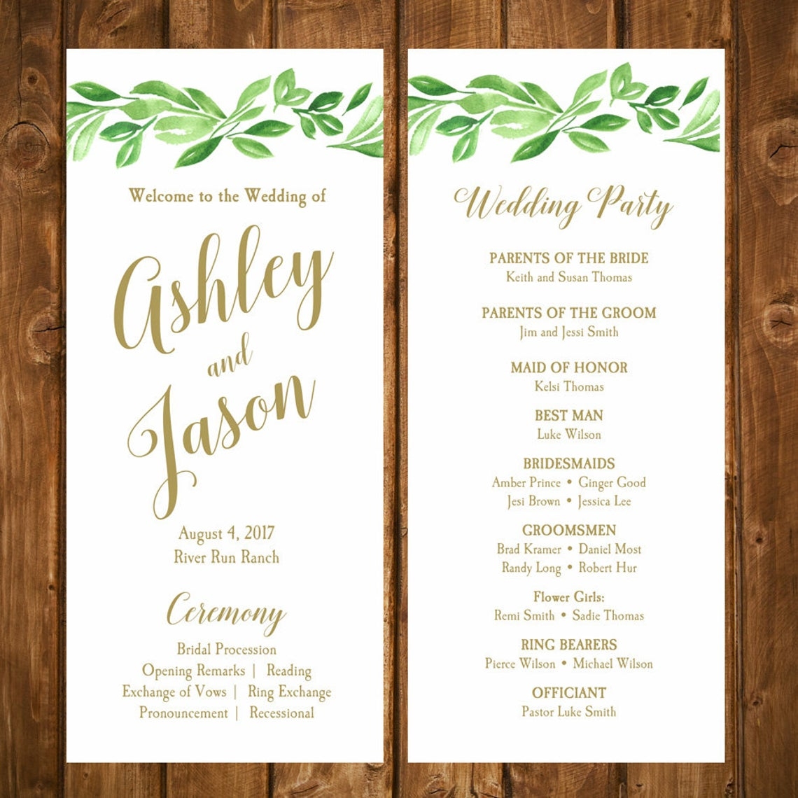 Free Printable Wedding Program Templates For Word