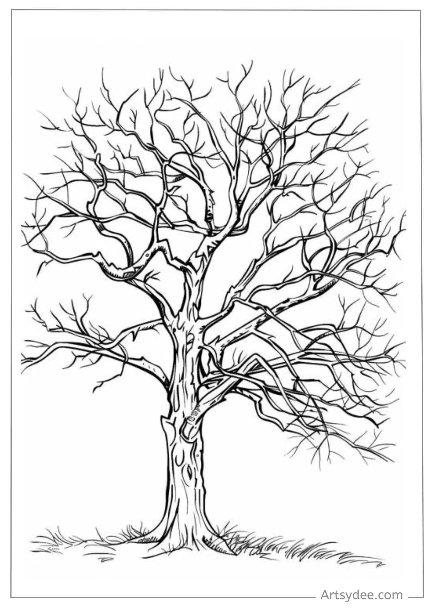 Free Printable Tree Template No Leaves