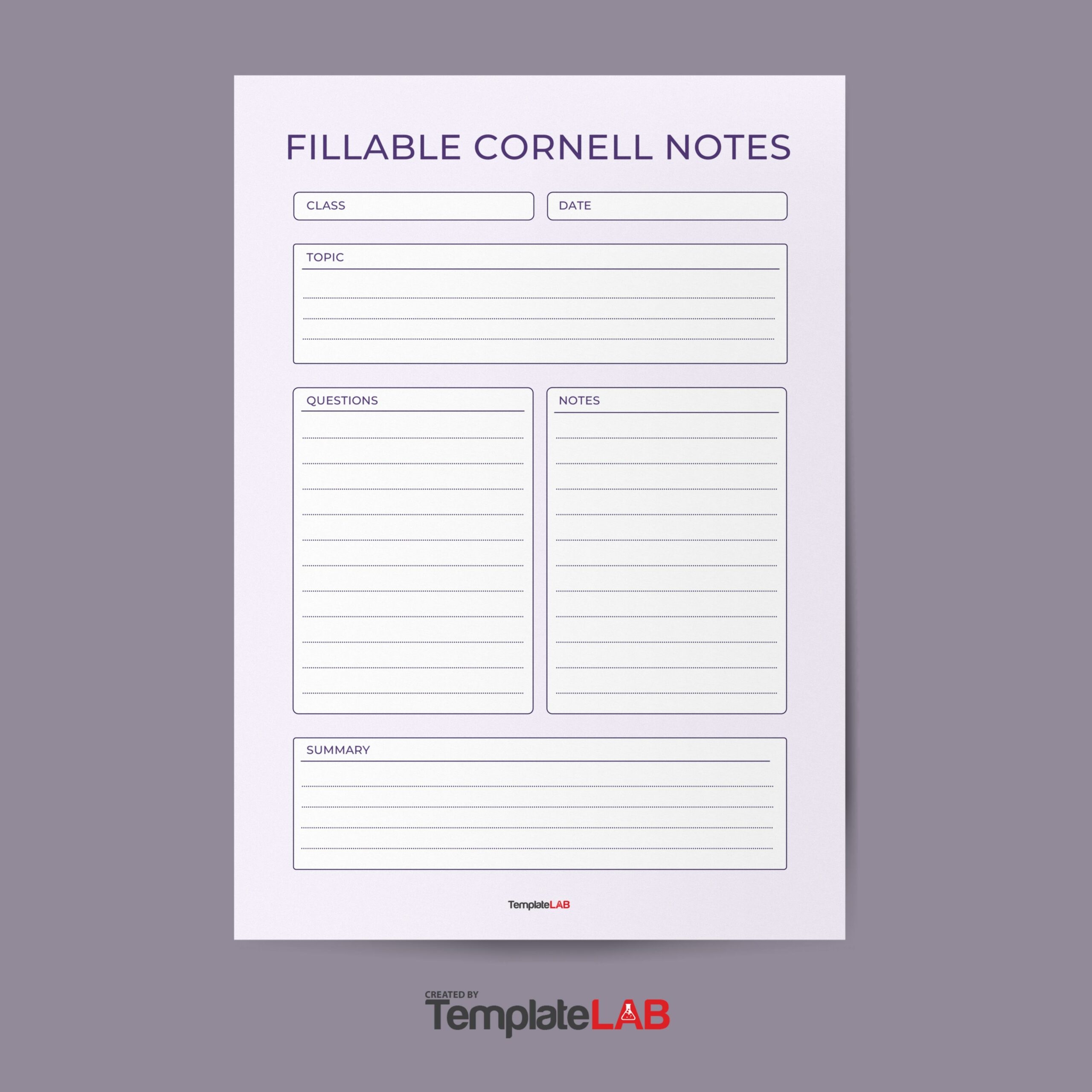16 Printable Cornell Notes Templates Word Excel PDF 