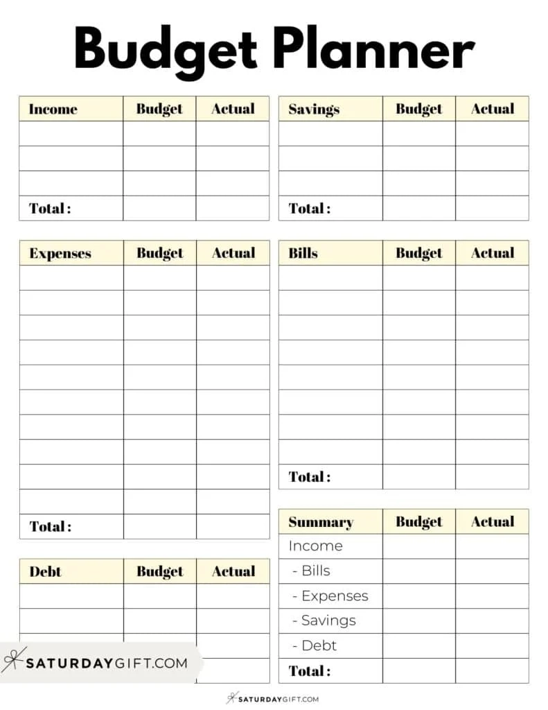 Printable Budget Planner Template