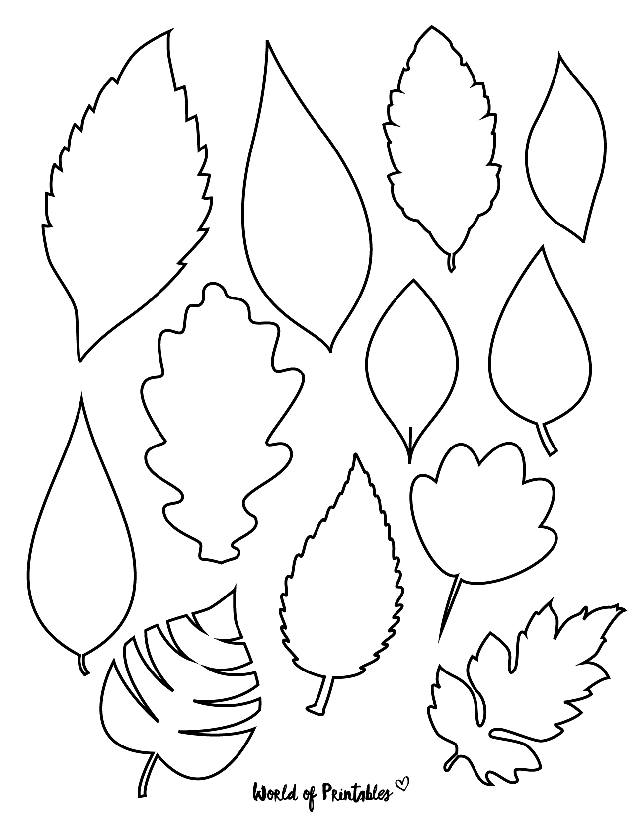 37 Printable Leaf Templates Outlines amp Shapes Free World Of 