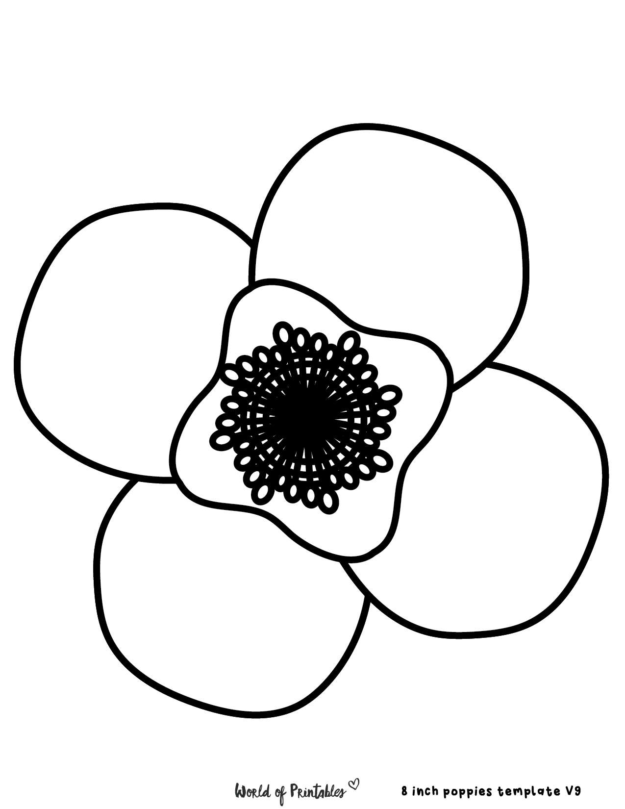 Large Printable Poppy Template