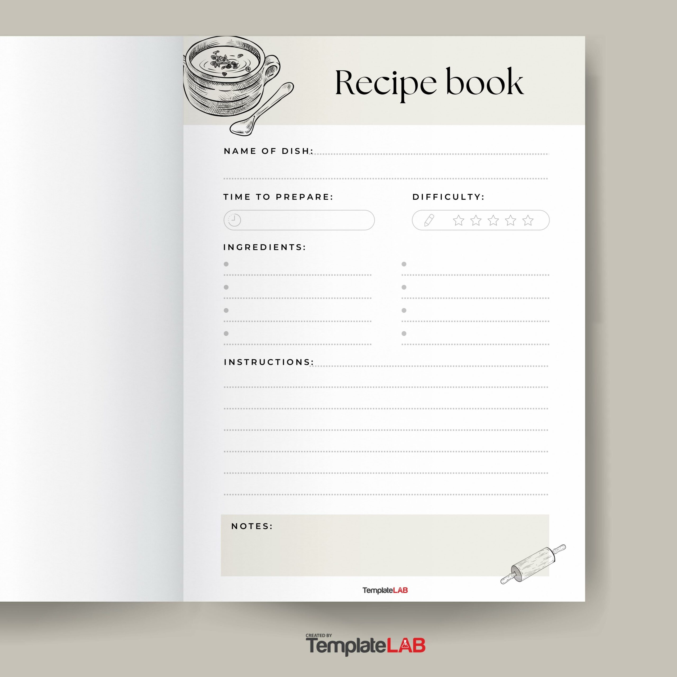 Printable Recipe Book Template