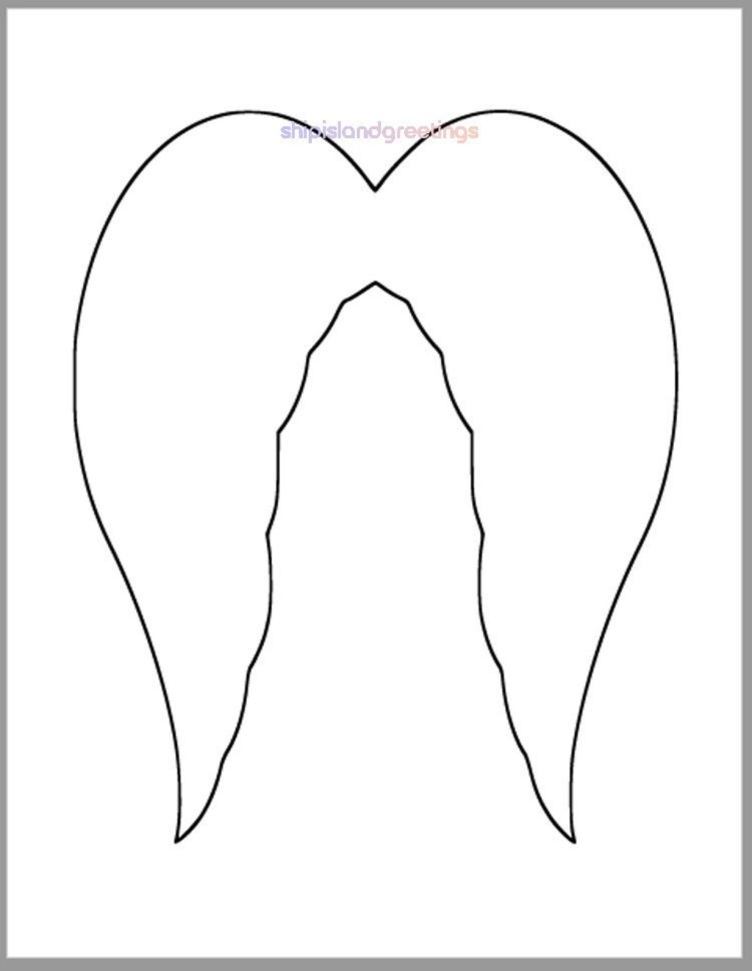 7x8 5 Inch Angel Wings Template printable Template angel Wings 