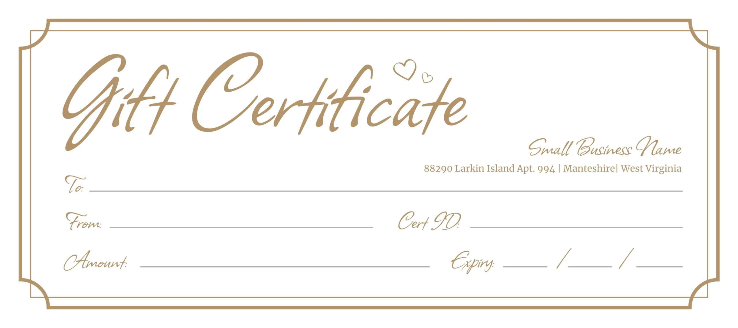Printable Customizable Gift Certificate Template