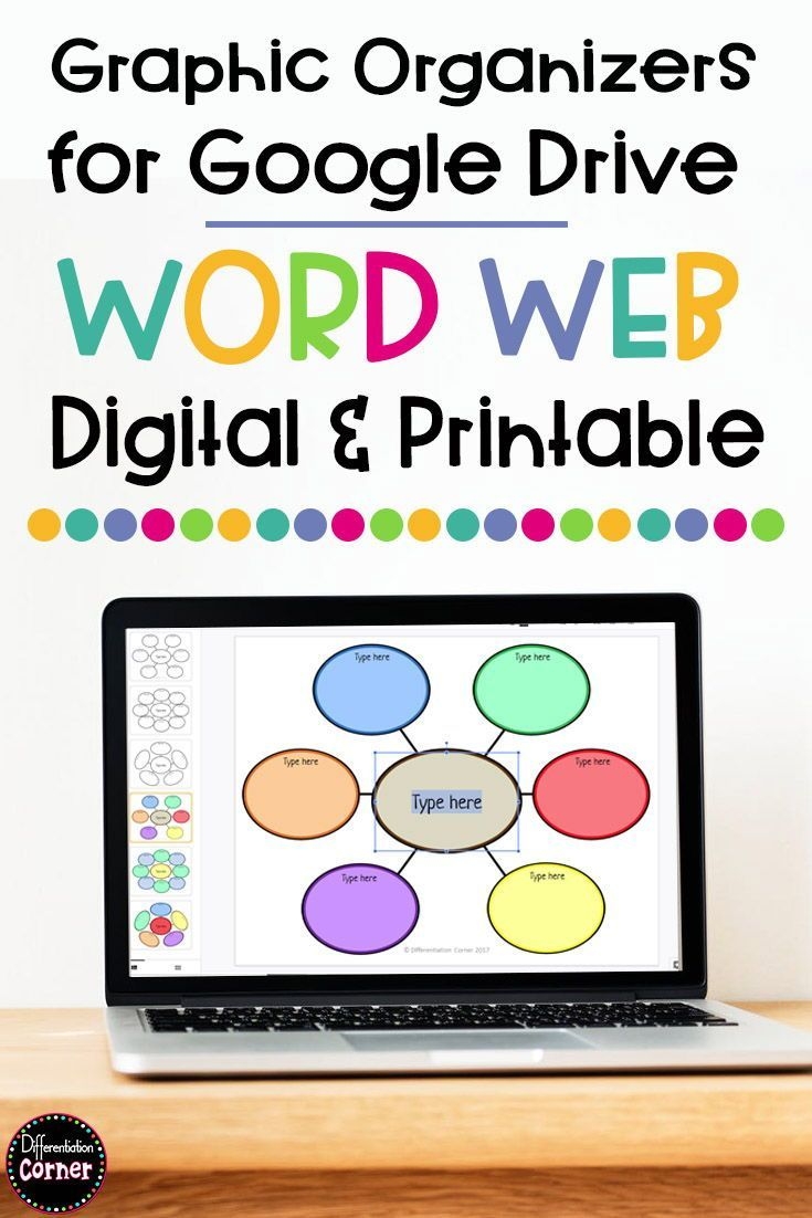 Blank Web Organizers Printable amp Digital Word Web Bubble Map 