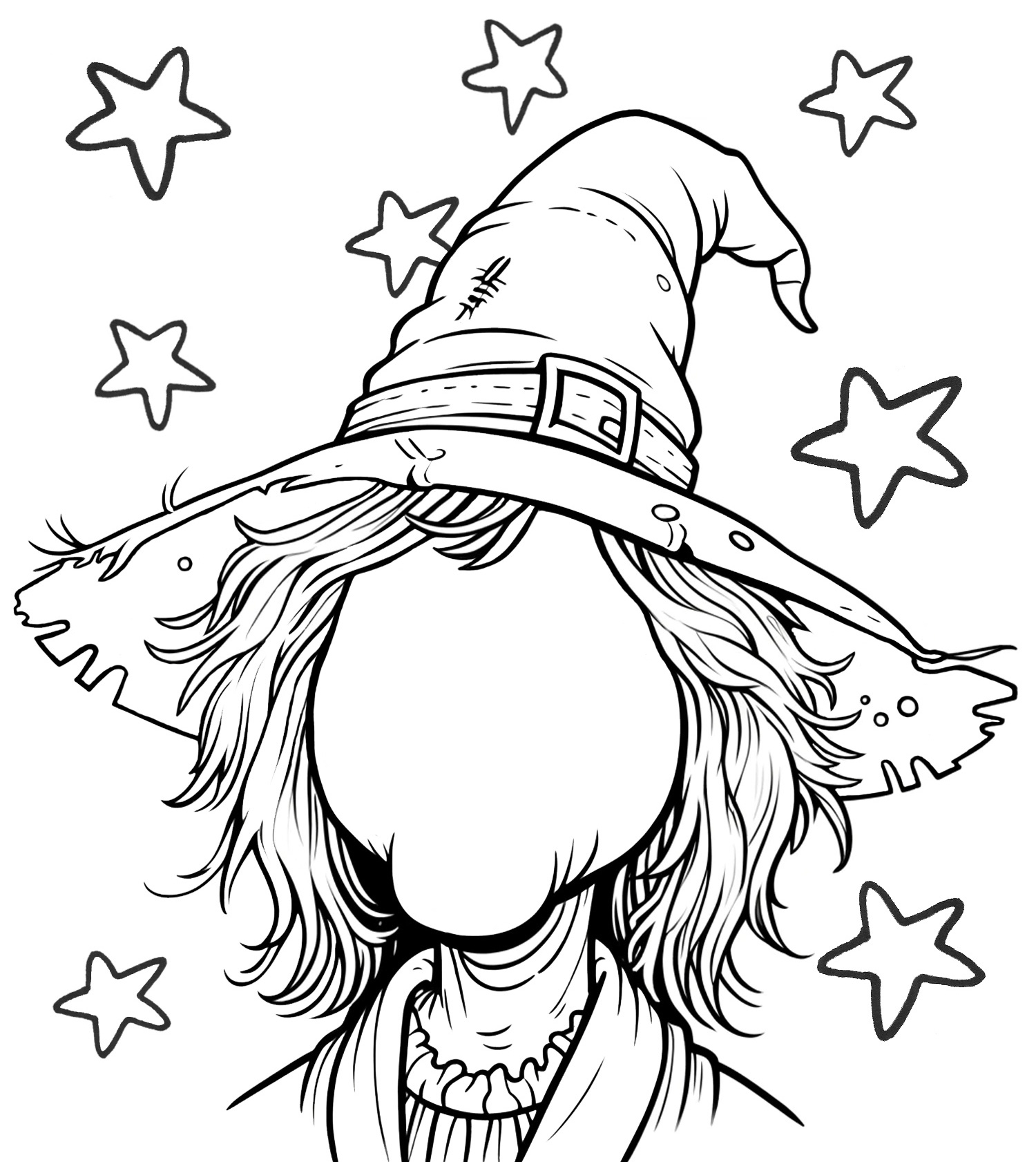 Blank Witch Template Fill In The Face Rooftop Post Printables