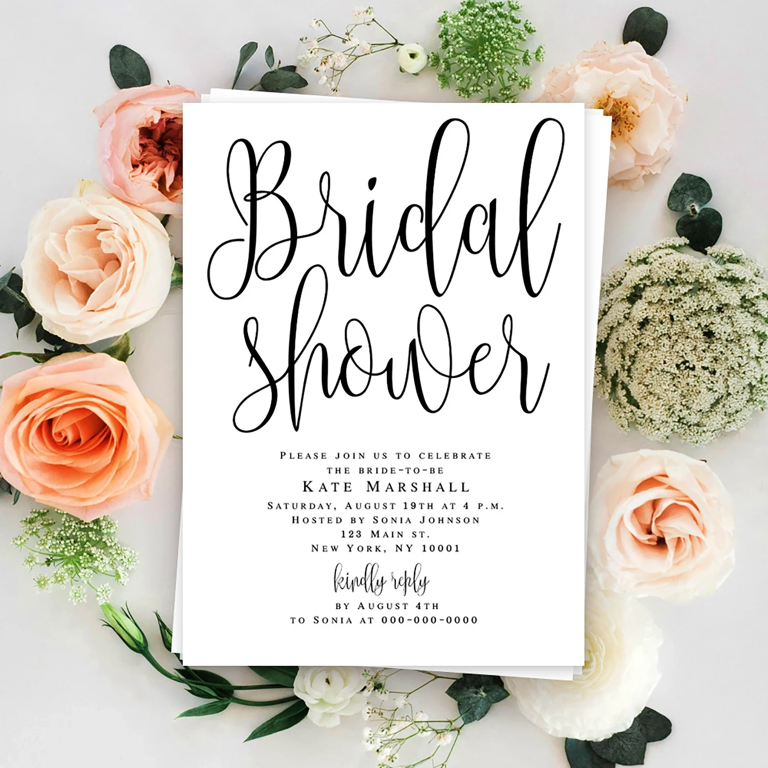 Bridal Shower Template Bridal Shower Invitation Instant Download 