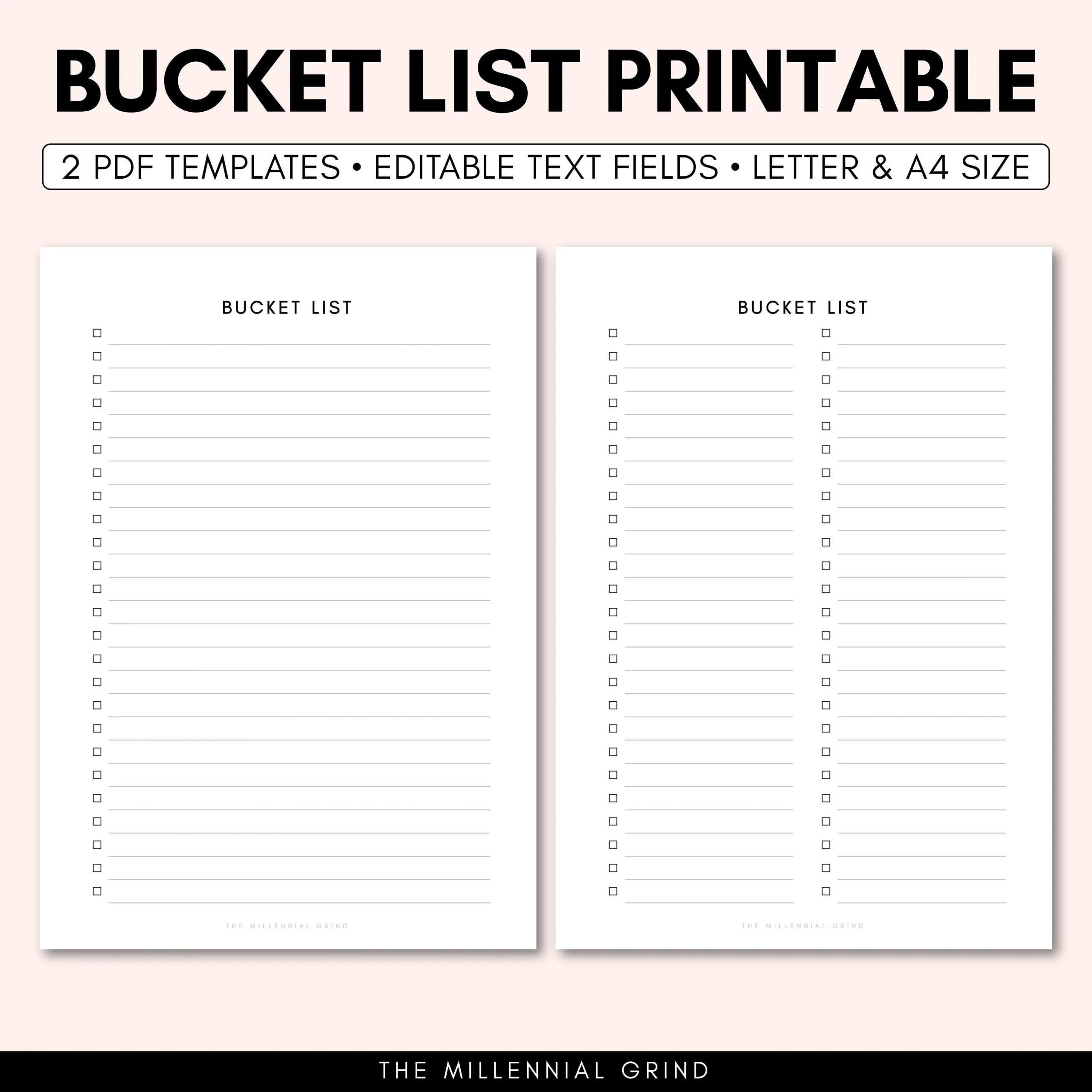 Bucket List Printable Bucket List Printable Insert Bucket List 
