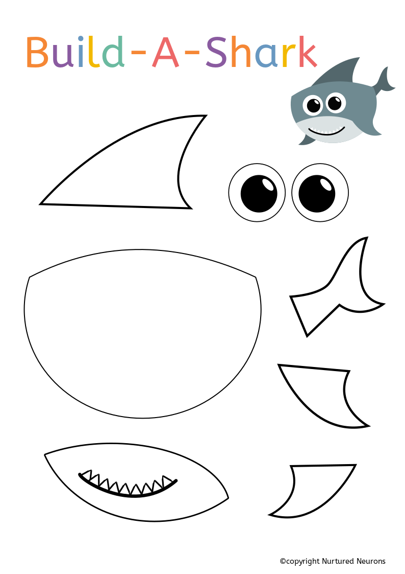 Build A Shark Craft Free Printable For Preschool Nurtured Neurons