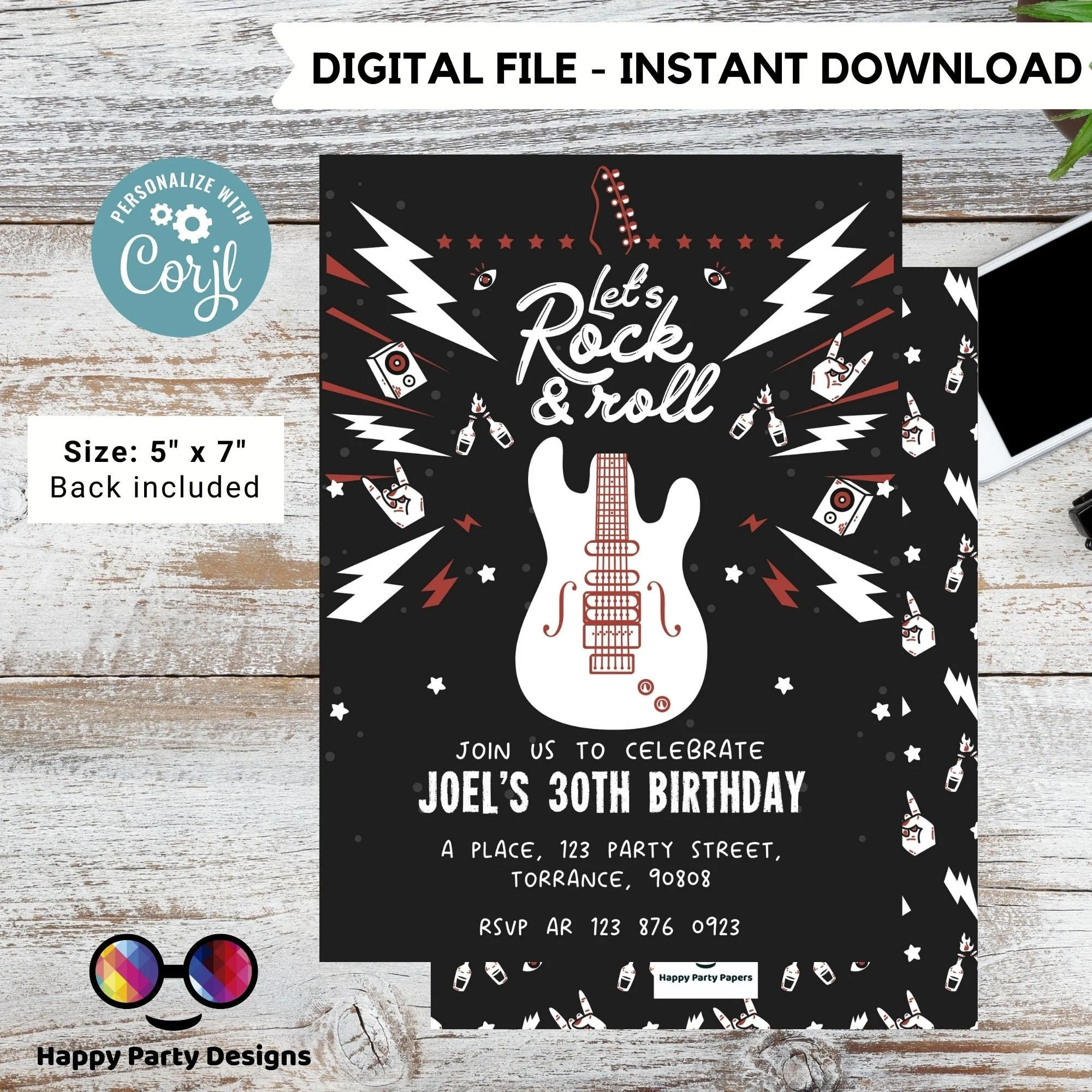 Free Printable Rock And Roll Invitation Templates