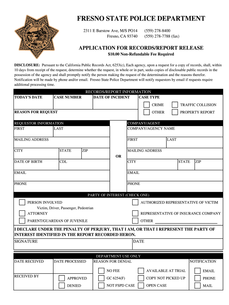 Free Printable Police Report Template
