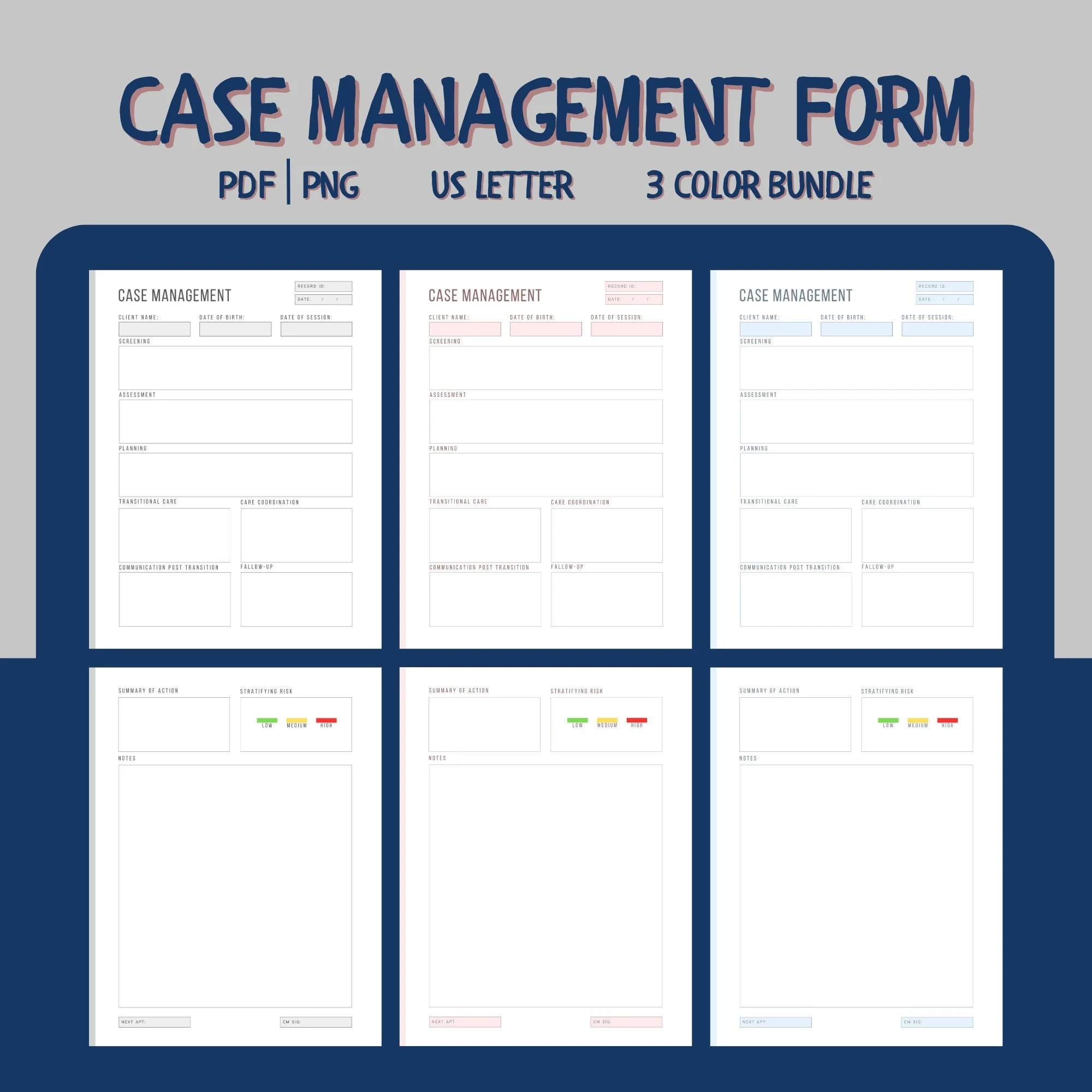 Case Management Form Client Documentation Social Worker Tools