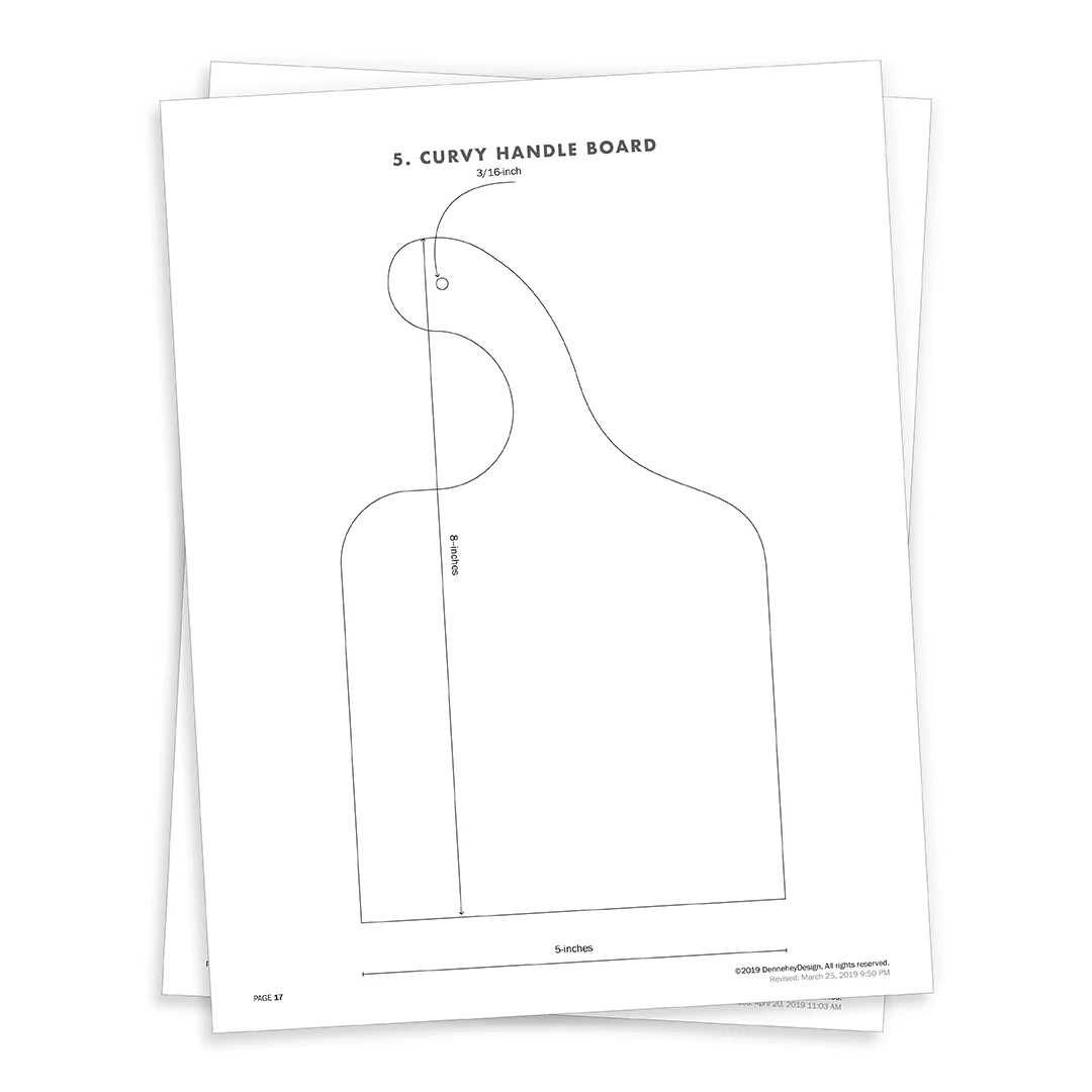Printable Cutting Board Handle Template