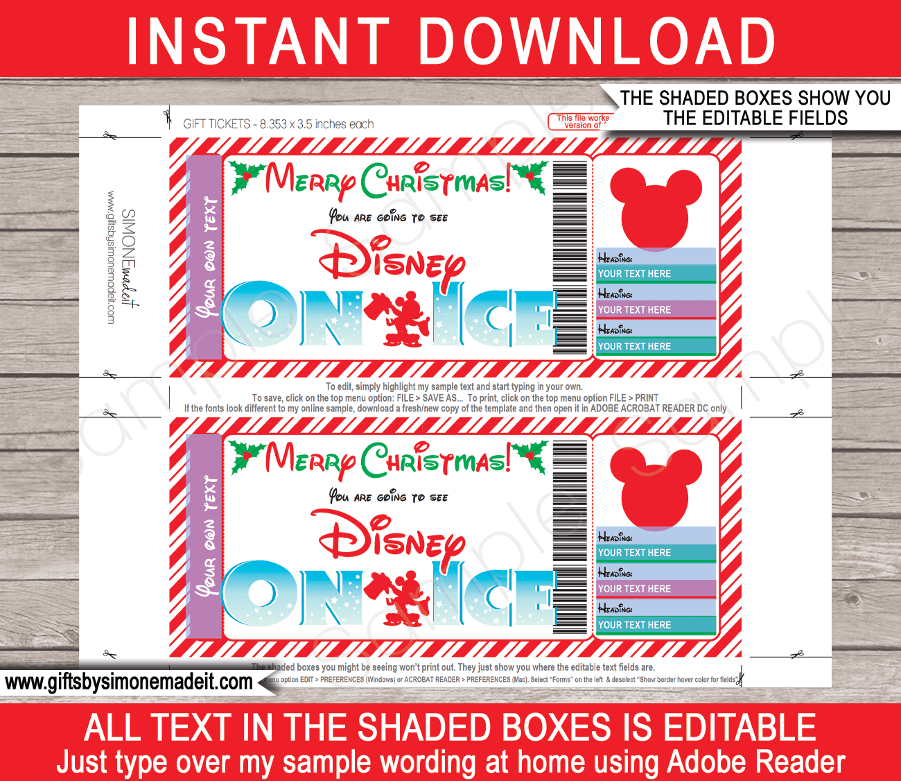 Disney On Ice Printable Ticket Template Free