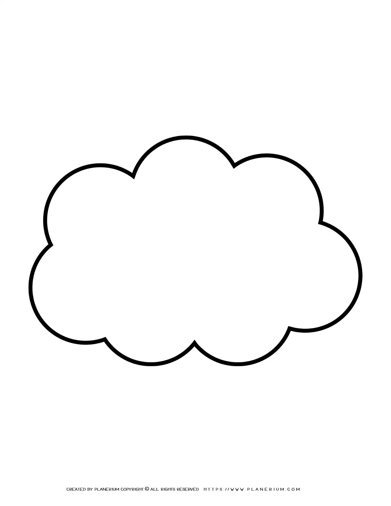 Cloud FREE Printable Template Planerium Cloud Outline Cloud
