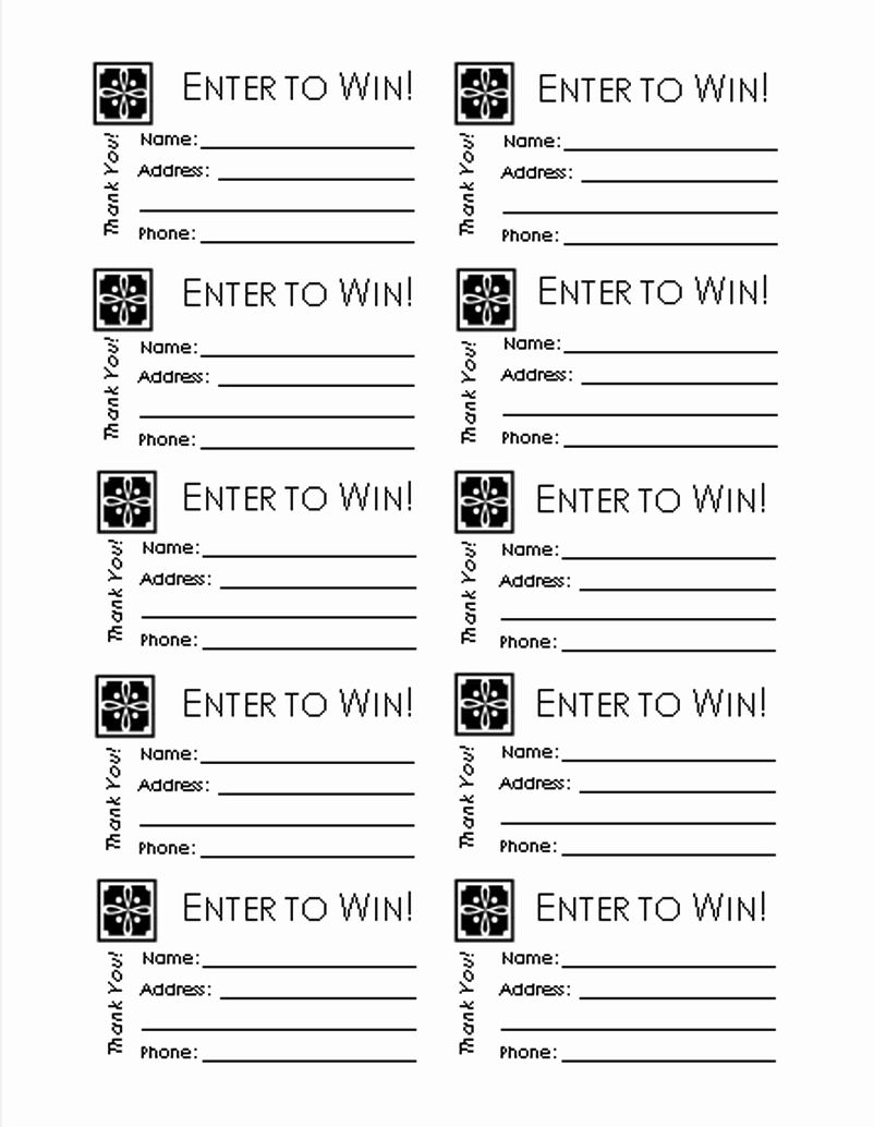 Contest Entry Form Template Word Worksheets Library