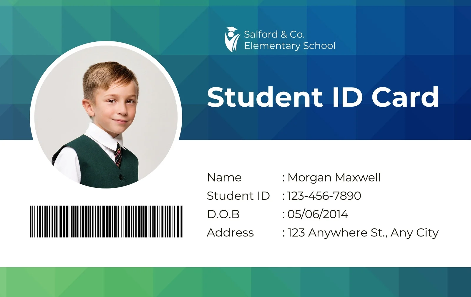 Custom Printable Student ID Card Templates Canva