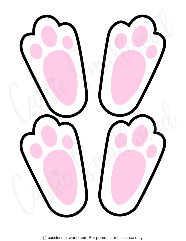 Cute Easter Bunny Feet Printable Template FREE Cassie Smallwood