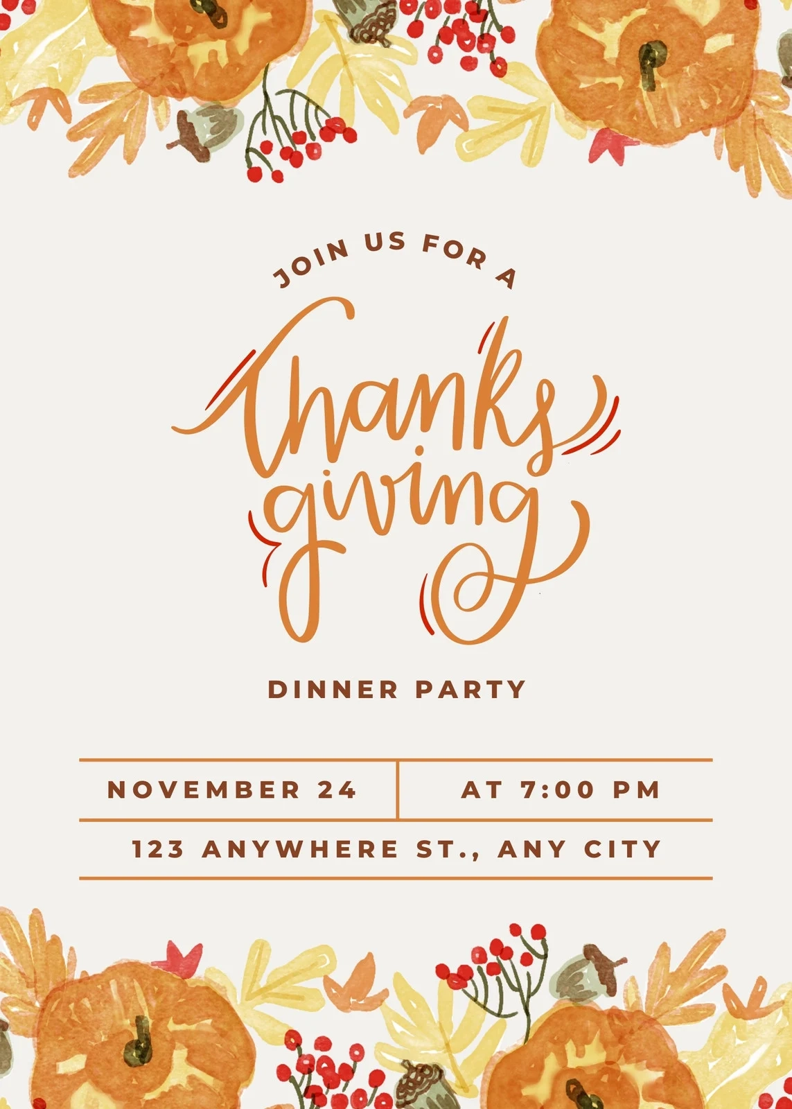 Printable Thanksgiving Invitations Templates