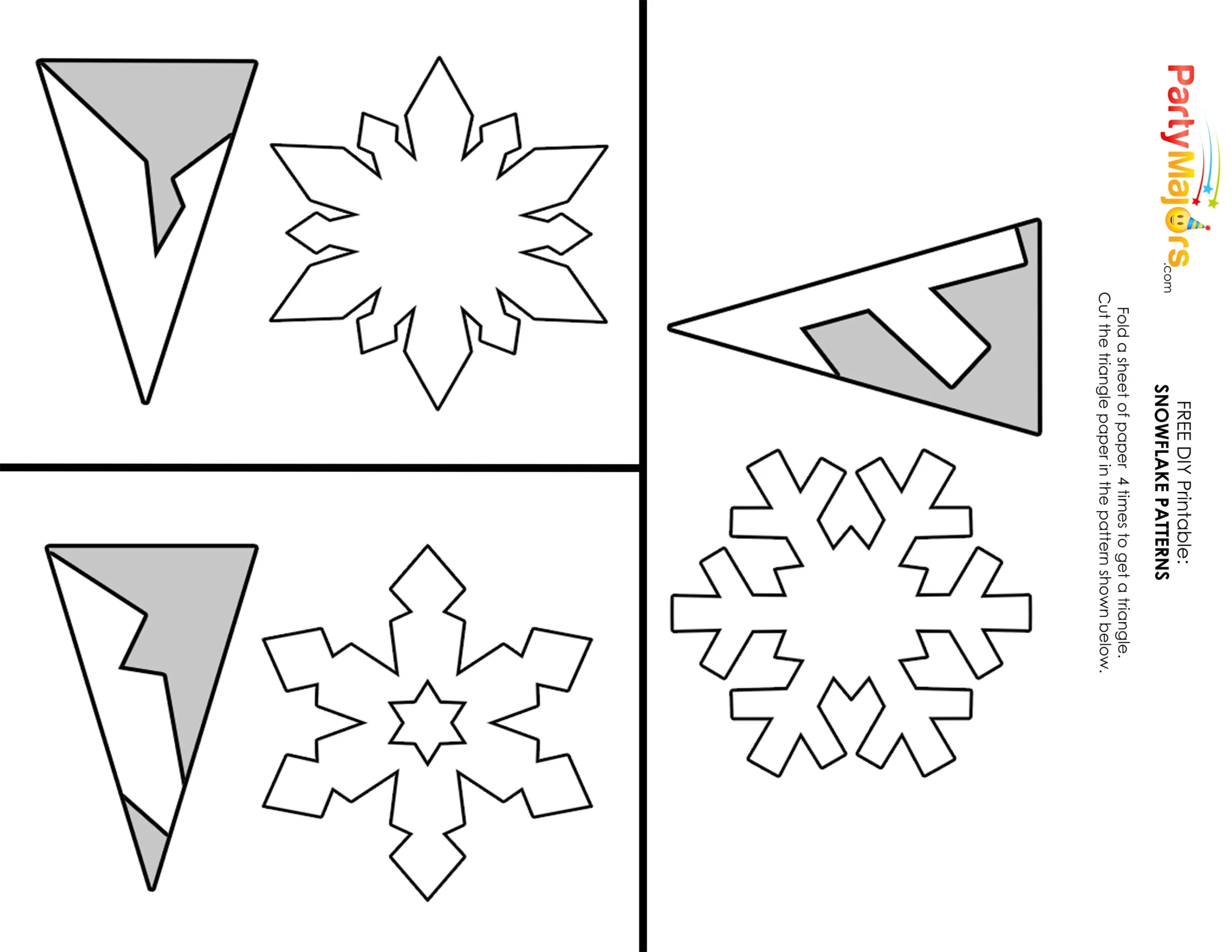 DIY Paper Snowflakes Template Easy Cut Out Decorations