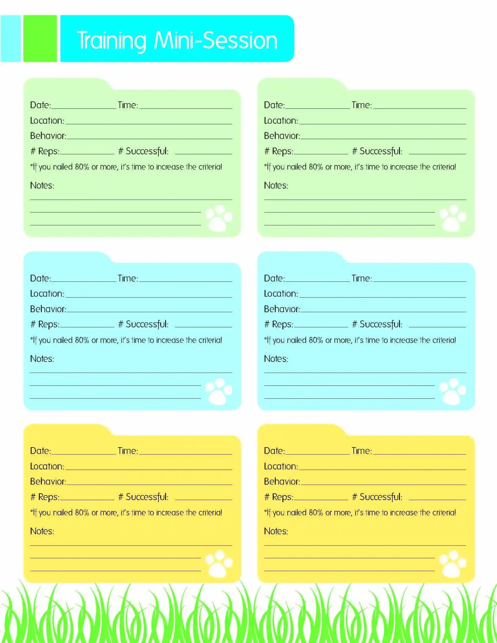 Dog Training Resource Free Mini Session Training Printable Oh
