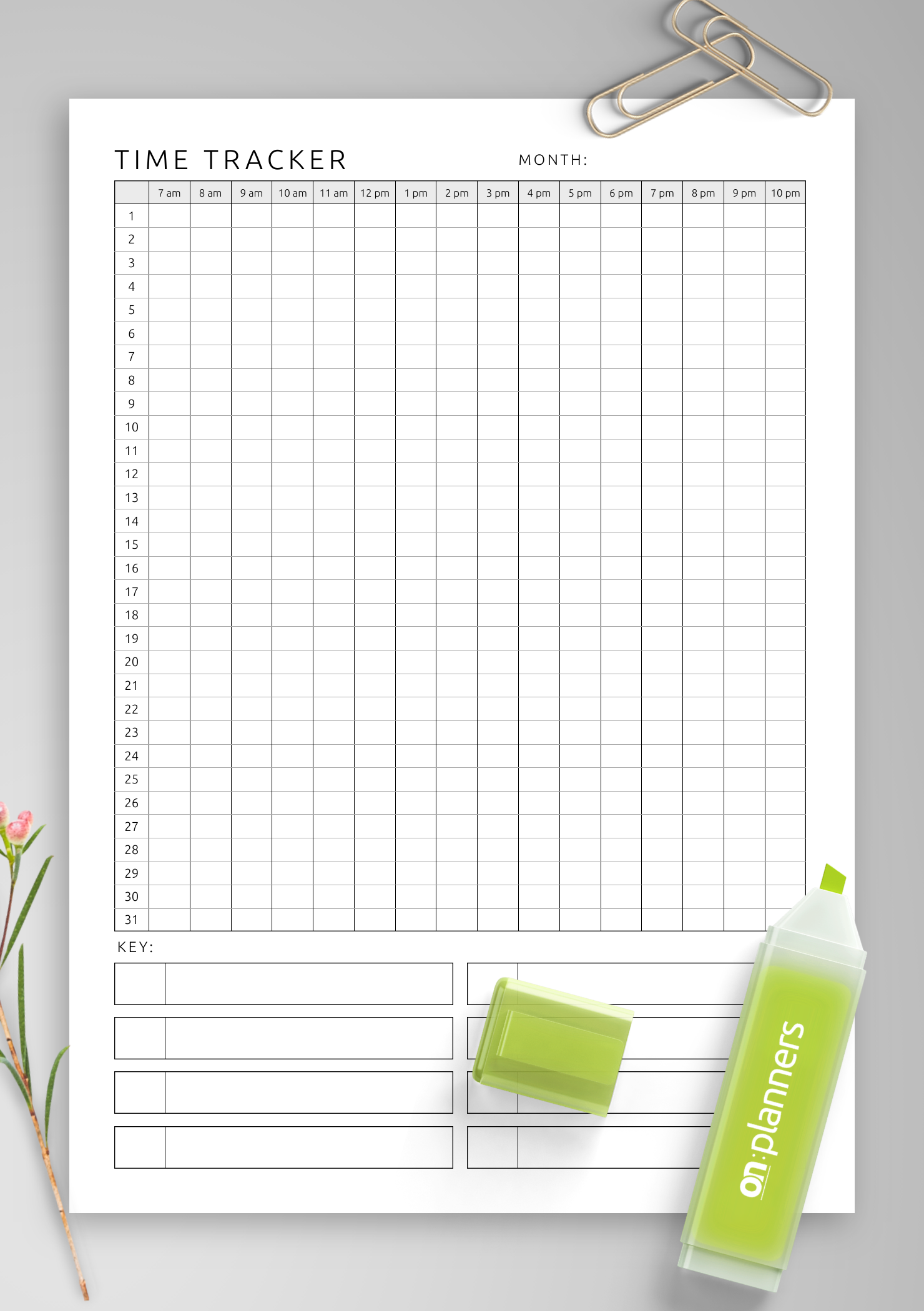 Printable Tracker Template