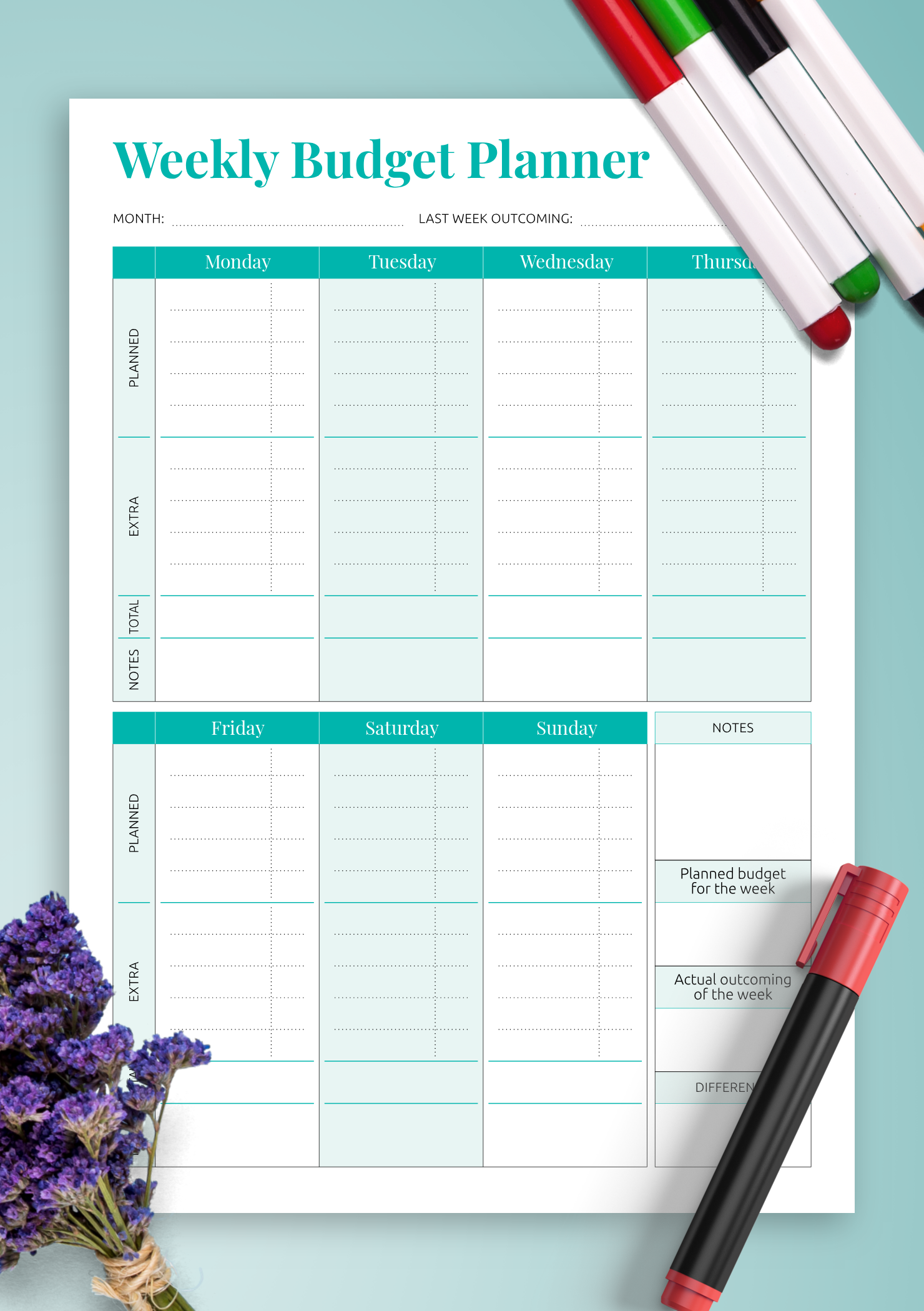 Download Simple Weekly Budget Template PDF Easy To Use
