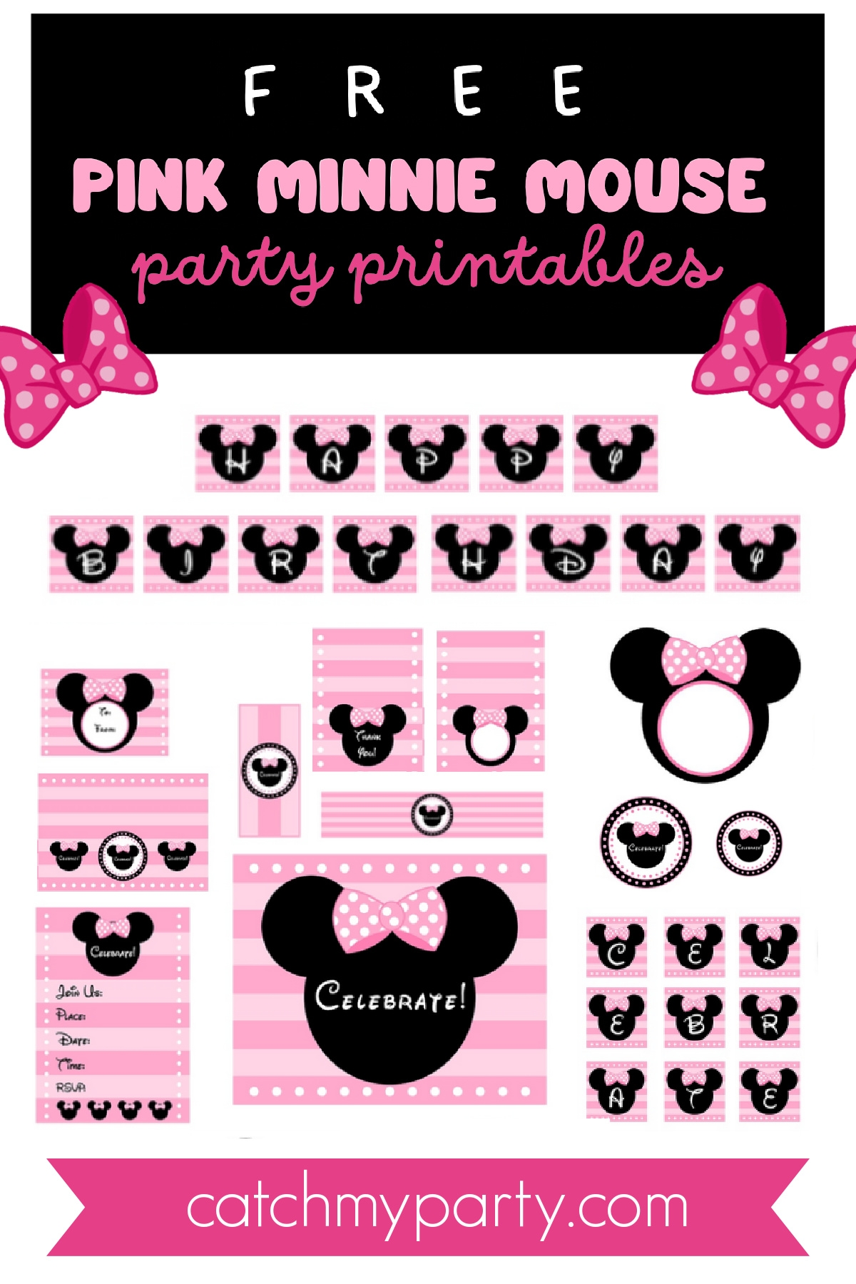 Download These Free Pink Minnie Mouse Party Printables Catch My