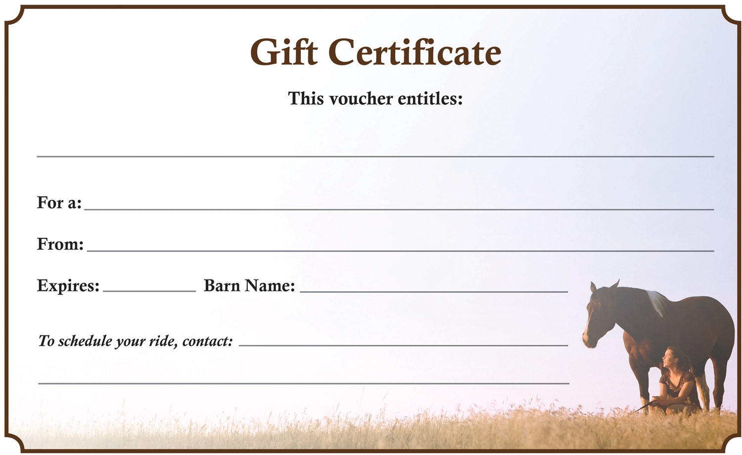 Downloadable Gift Certificate
