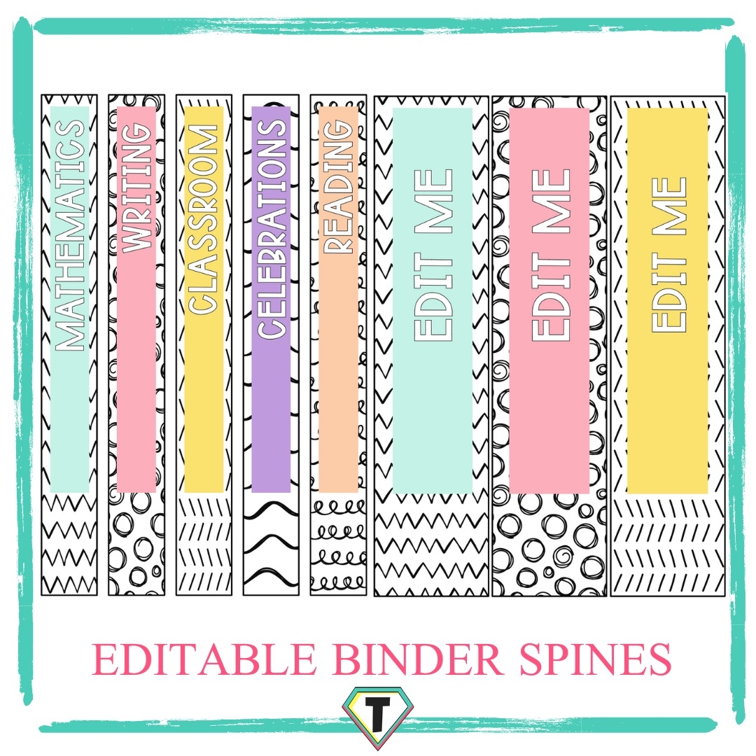 Printable Binder Spine Template Word