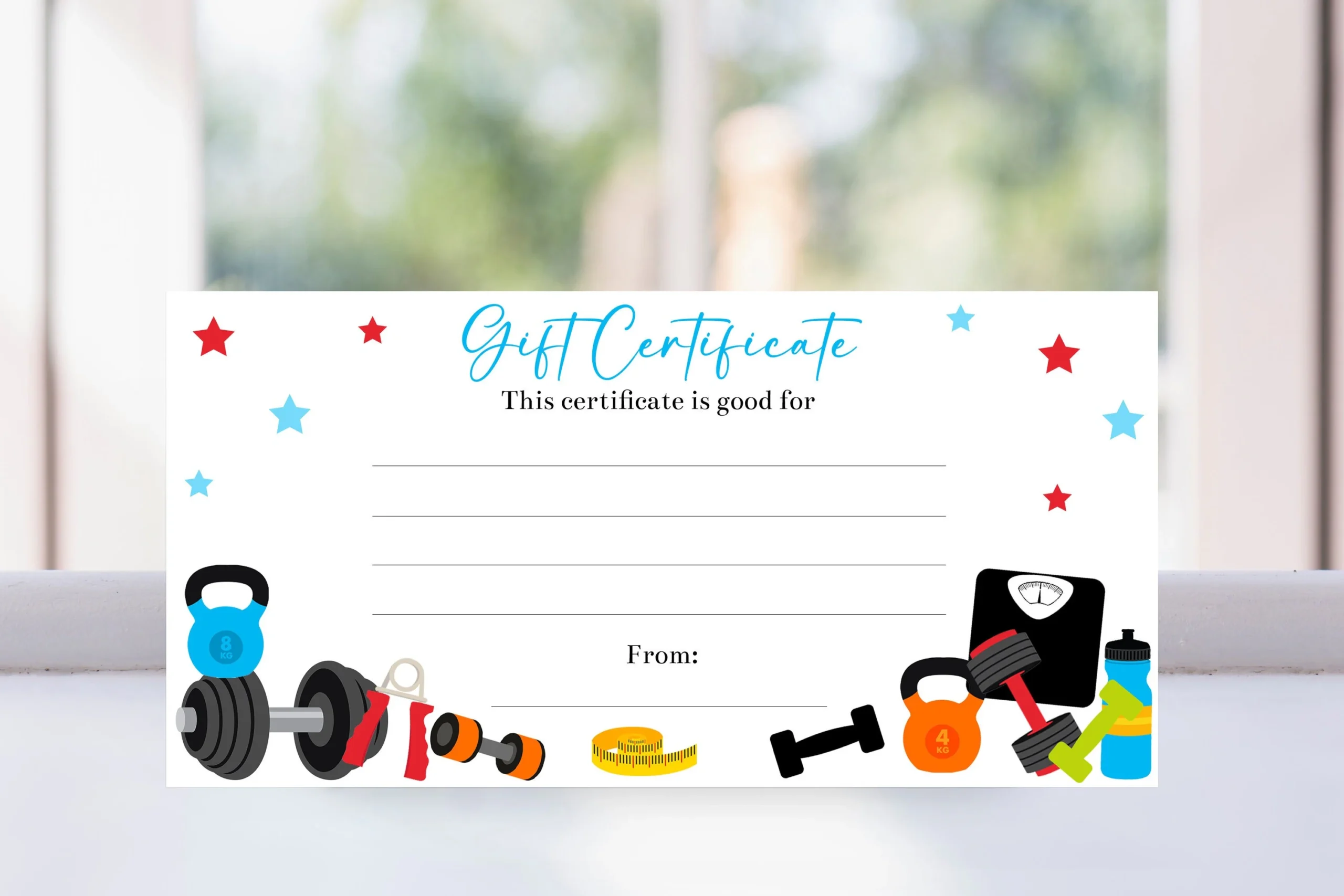Editable Gym Fitness Gift Certificate Template Printable Weight 