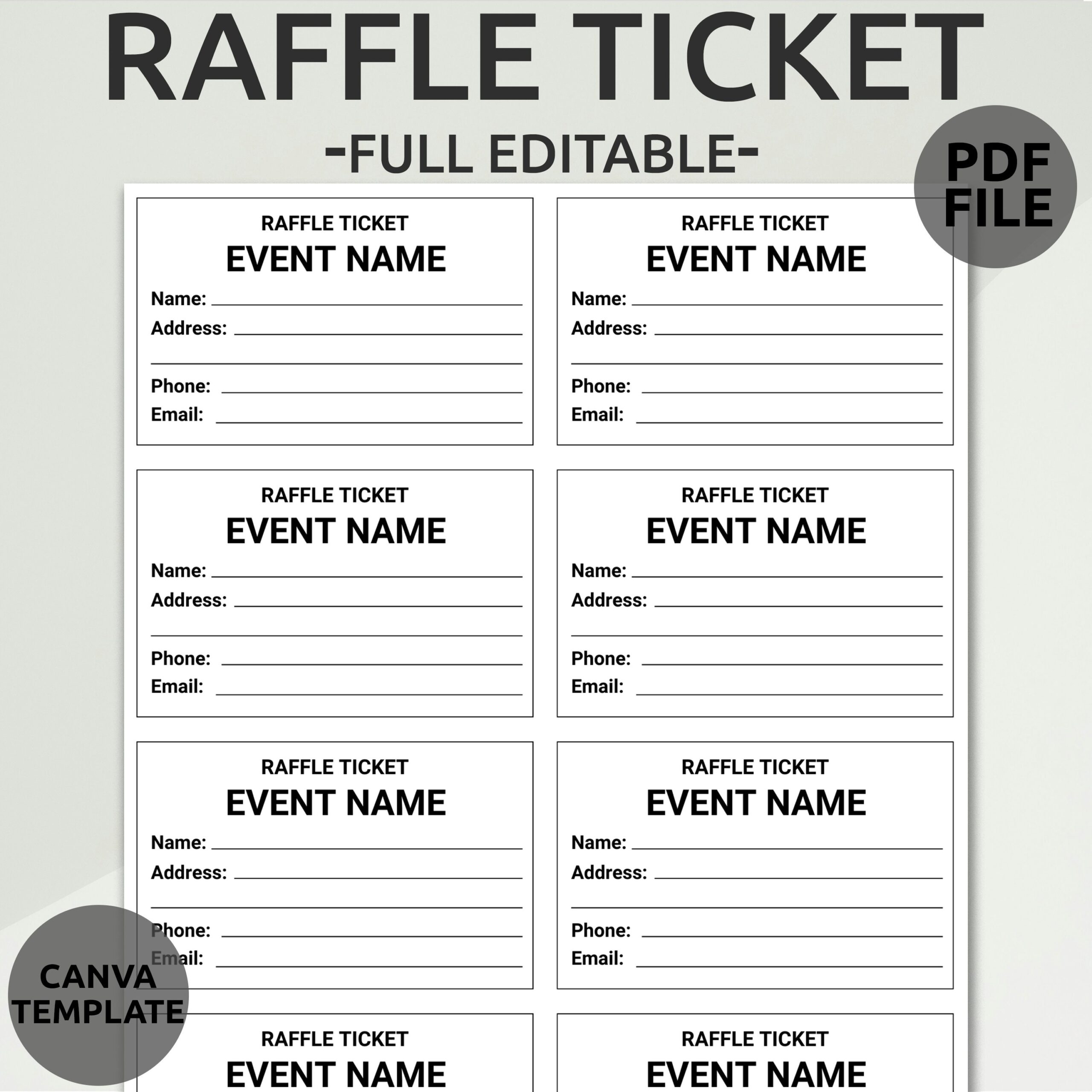 Printable Raffle Ticket Template Word
