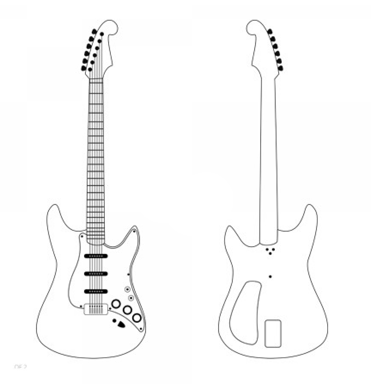Electric Guitar Template Worksheets Library