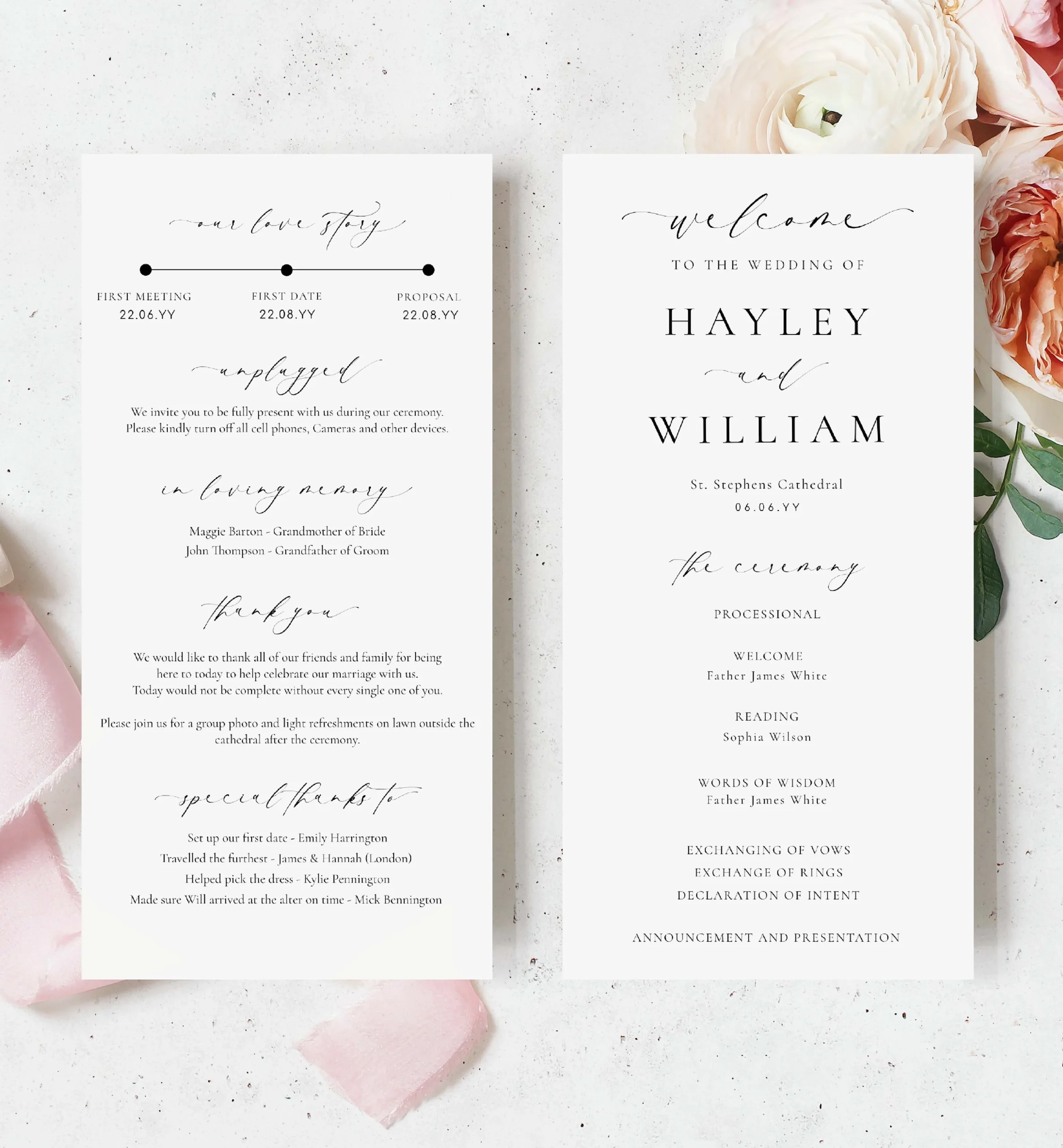 Wedding Program Printable Template