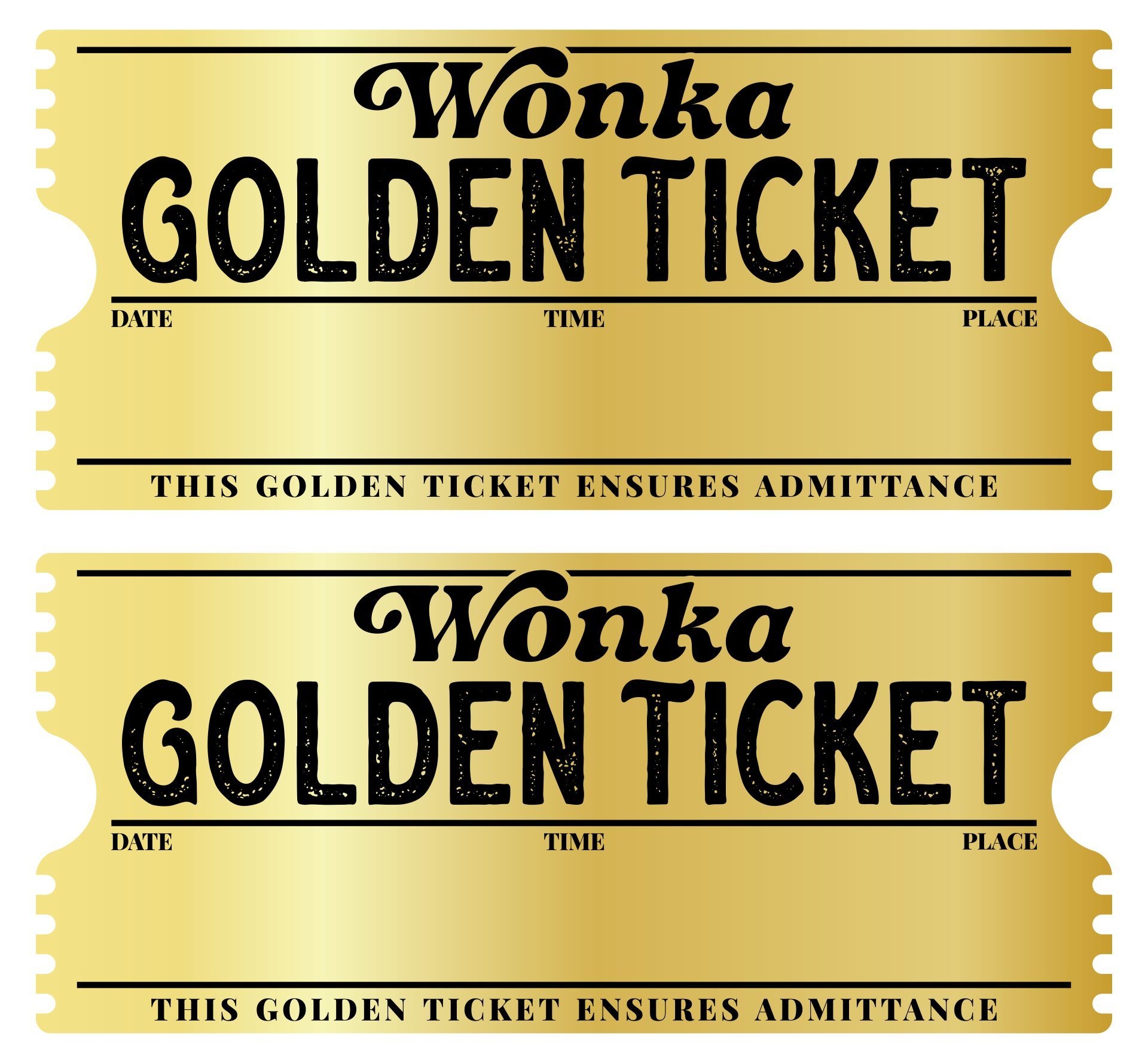 Free Printable Willy Wonka Golden Ticket Template