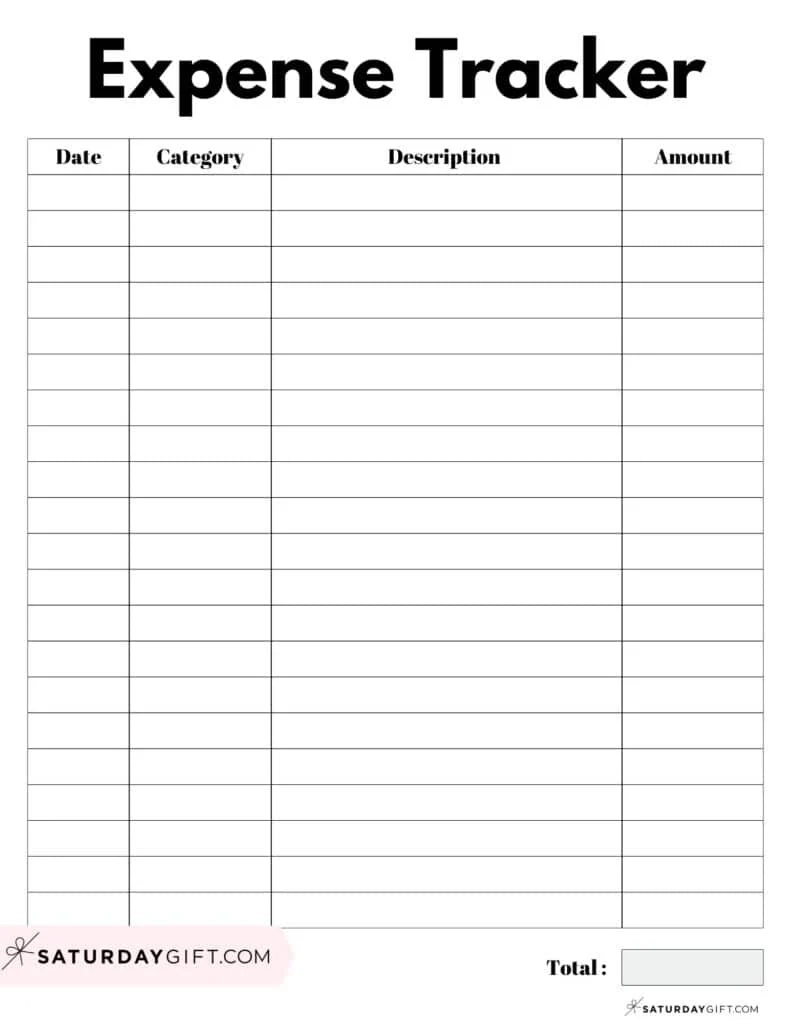 Expense Tracker Printable 26 Cute amp Free Spending Logs