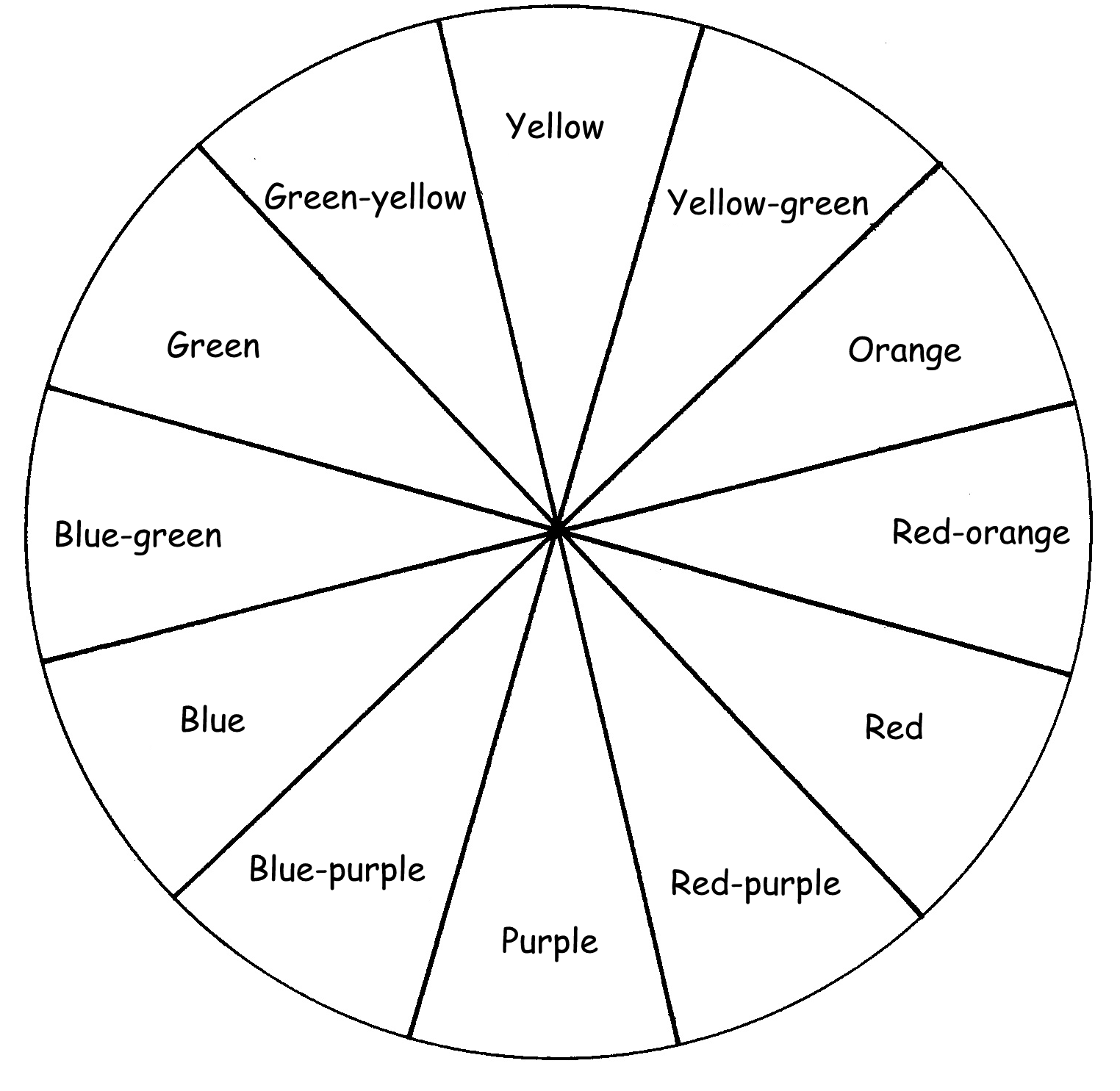 Blank Color Wheel Template Printable