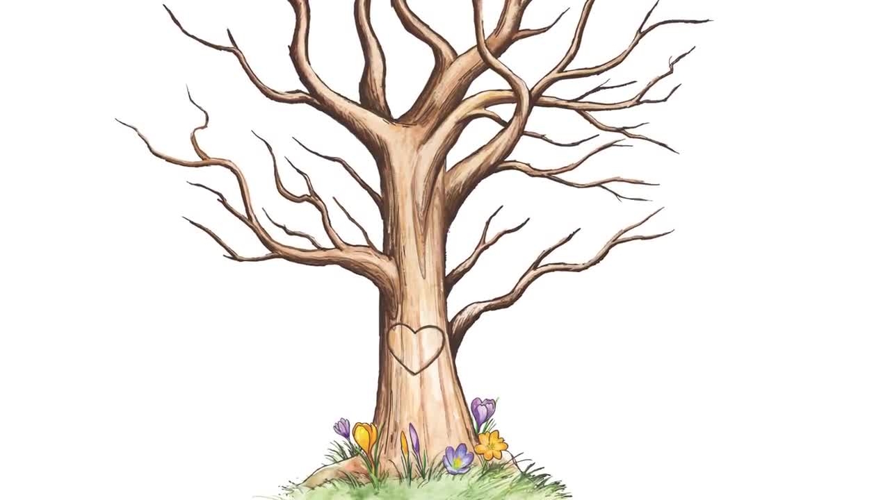 Fingerprint Tree Printable Guestbook Blank Finger Print Tree Template With Heart Fingerprint Tree Download Instant Download FP02