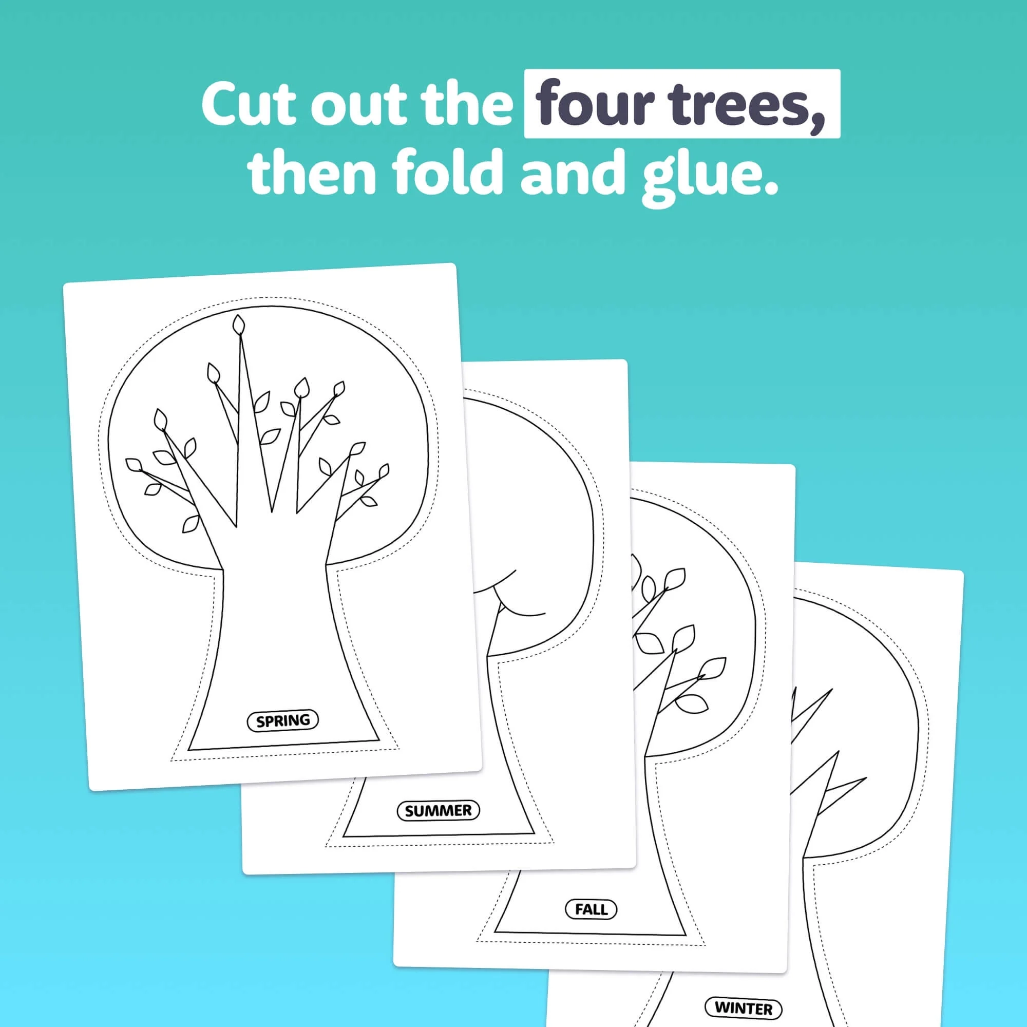 Four Seasons Tree Craft Printable PDF That Little Robot