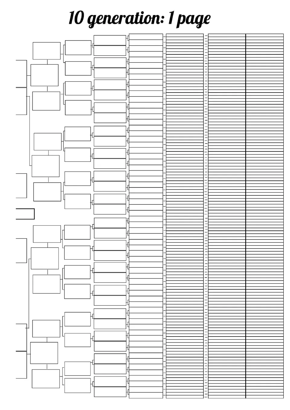 Free 10 Generation Family Tree Template For Google Docs