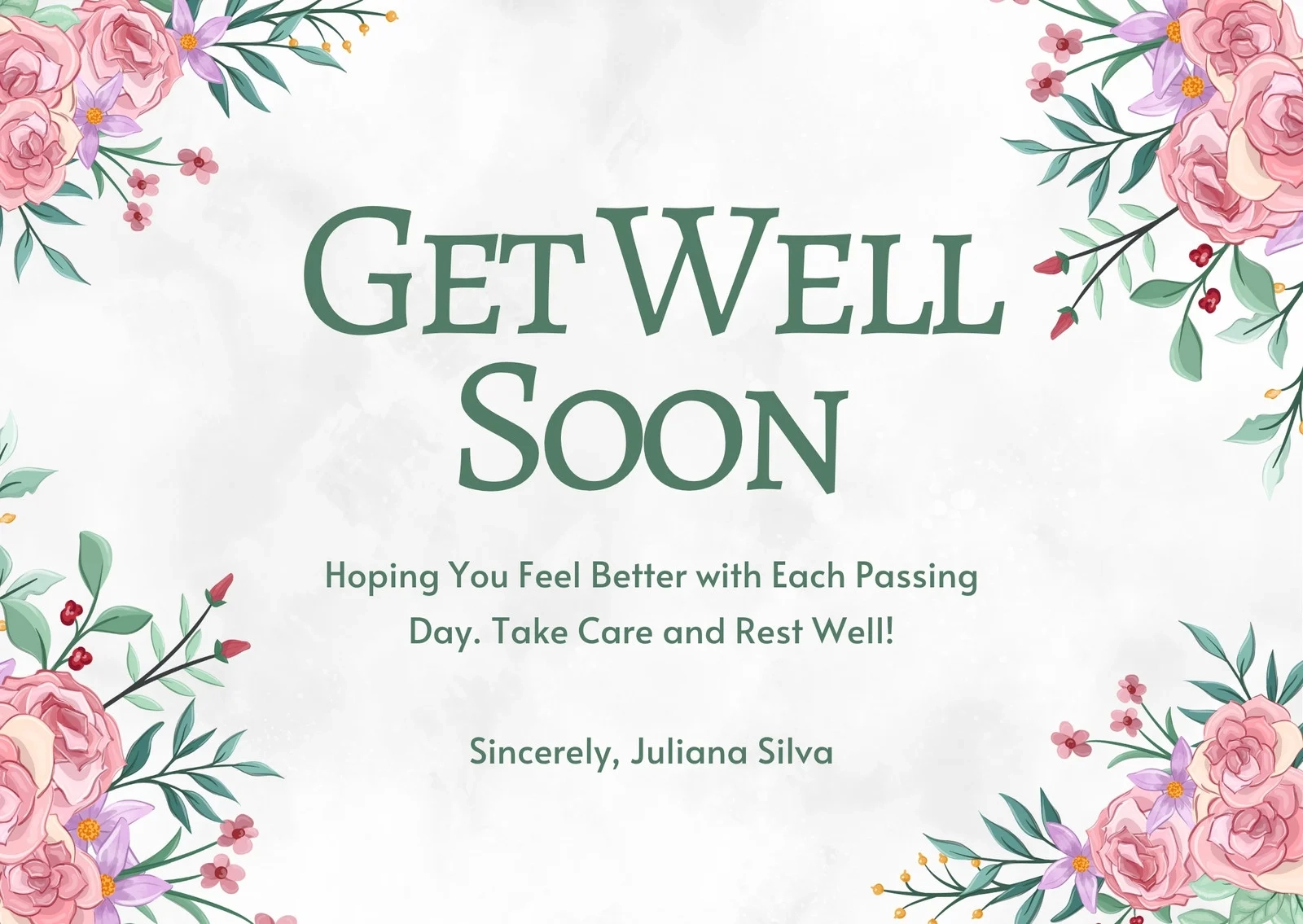 Get Well Soon Template Printable