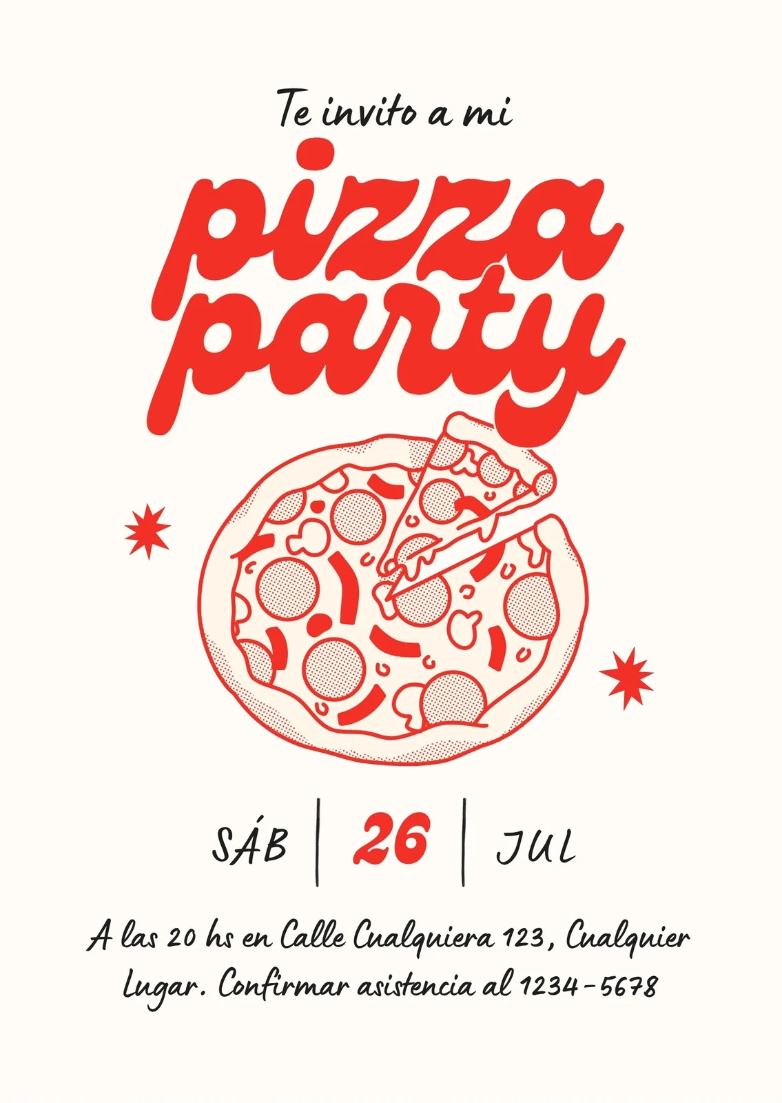 Free Printable Pizza Party Invitation Template Free Printable Pizza Party Invitation Template