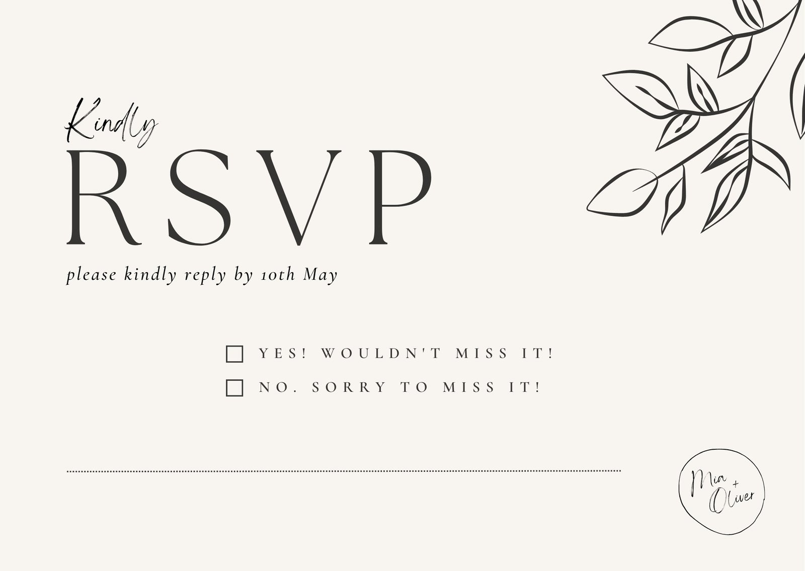 Free Printable Wedding Response Card Template