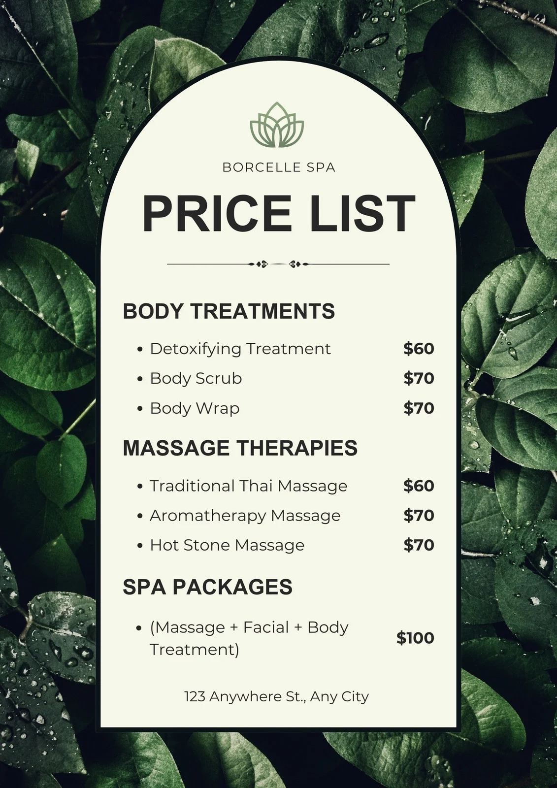 Free And Customizable Spa Templates