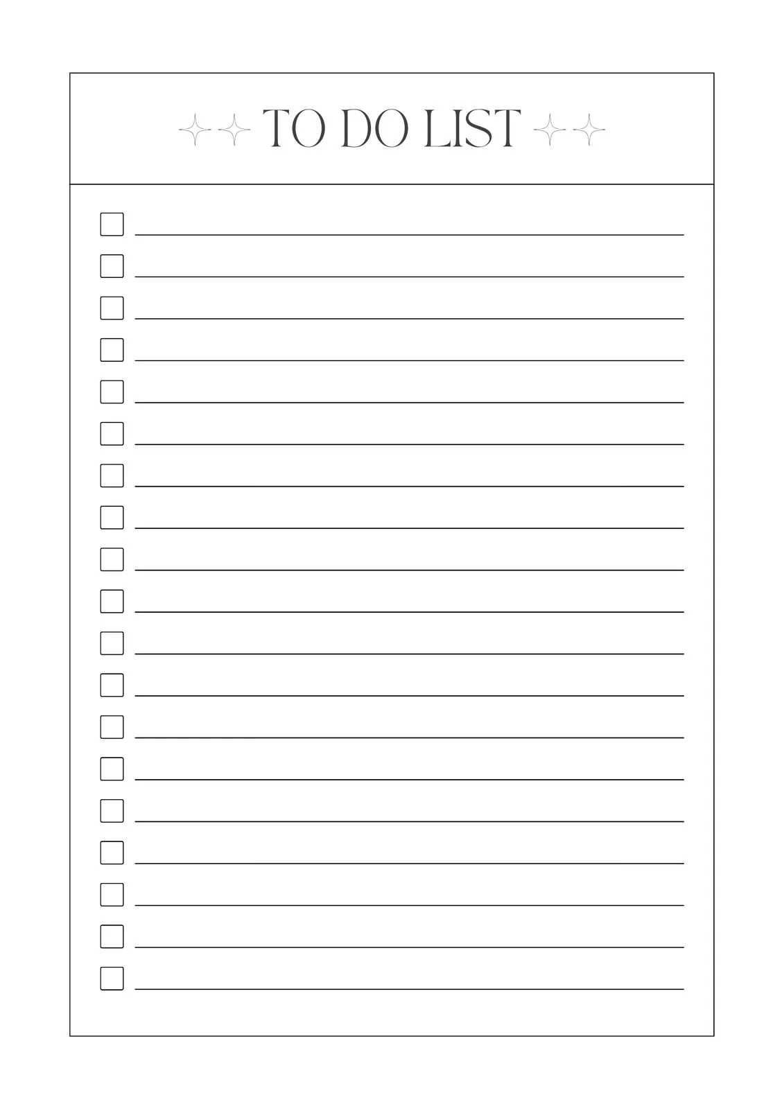 Printable List Templates
