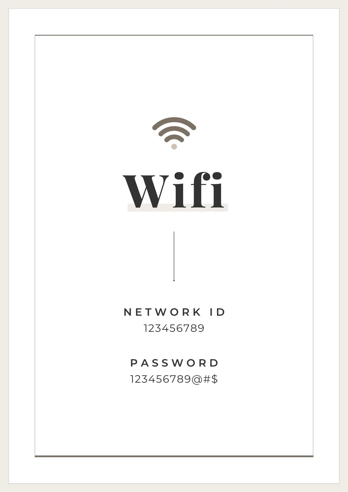 Free Printable Wifi Password Template