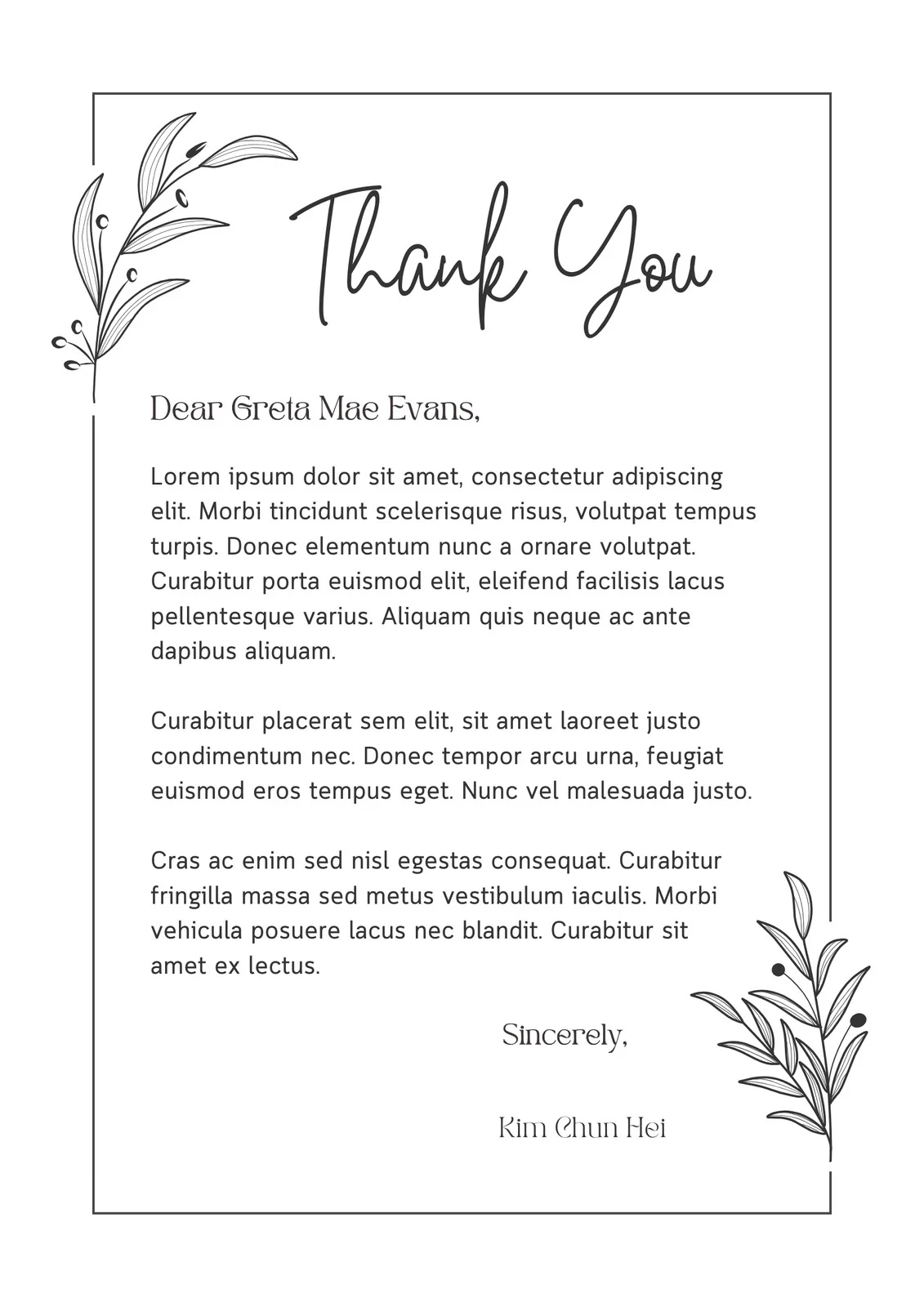 Free And Printable Thank You Letter Templates Canva