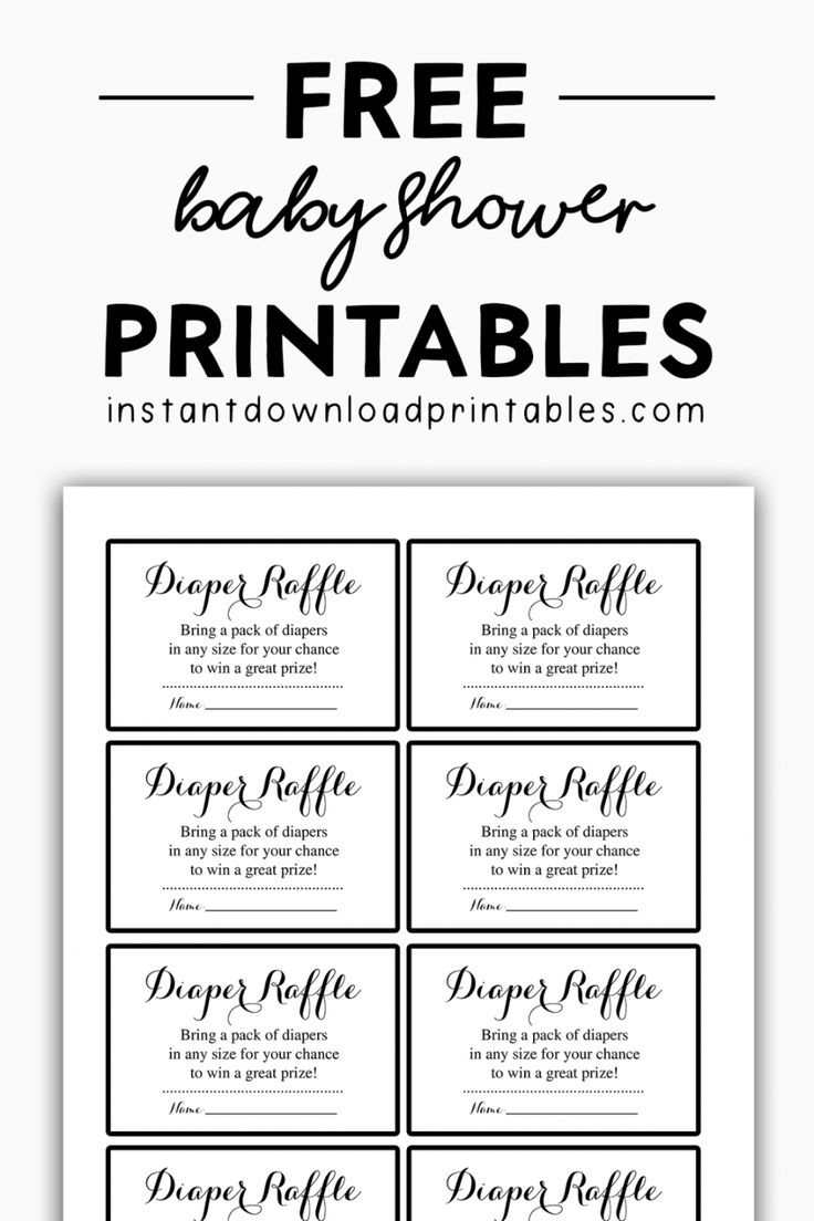 Free Baby Shower Black And White Printables Instant Download