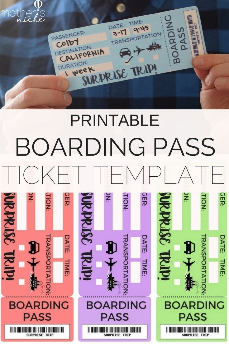 Free Boarding Passes Printable Tickets Template